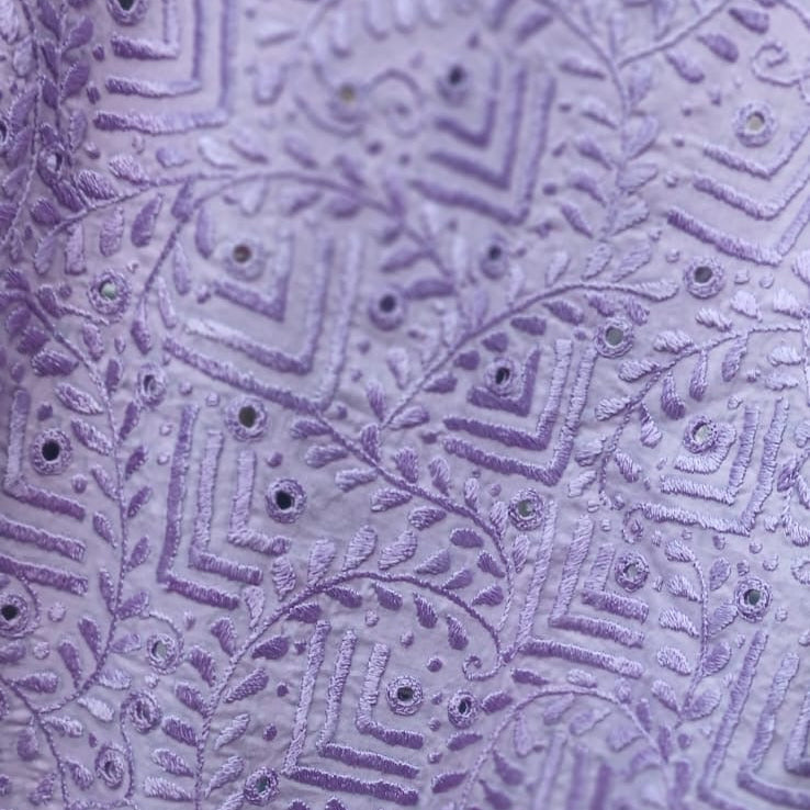 Lilac Bareeza Embroidered Shirt