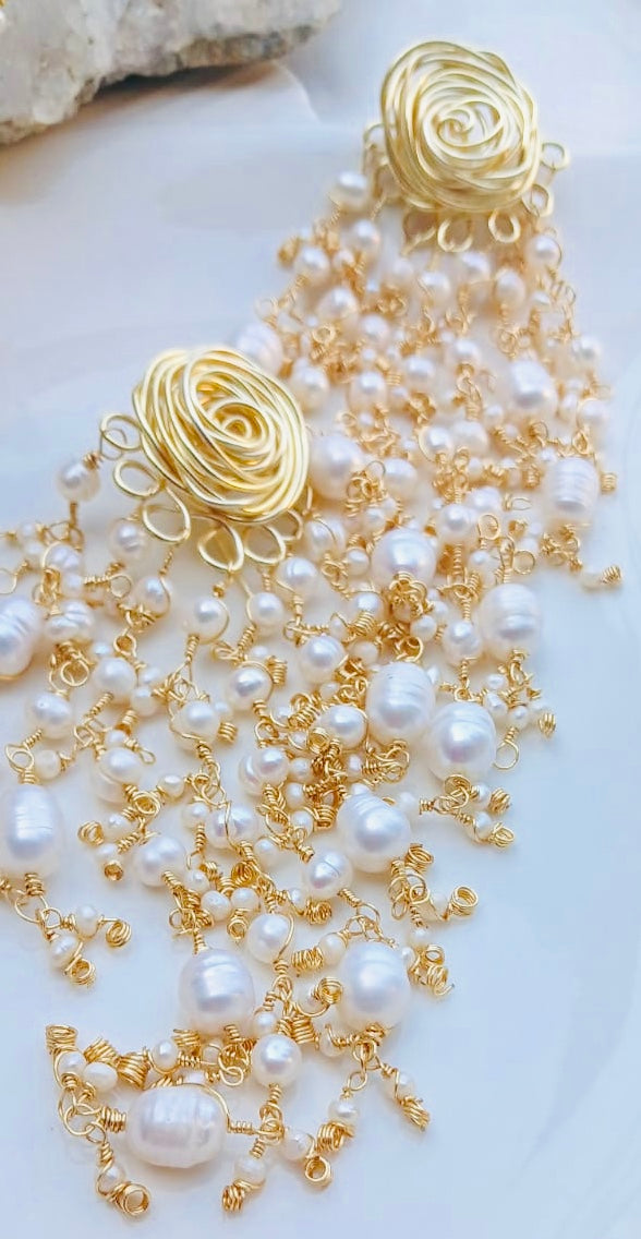 Mother of Pearl Floral Earrings