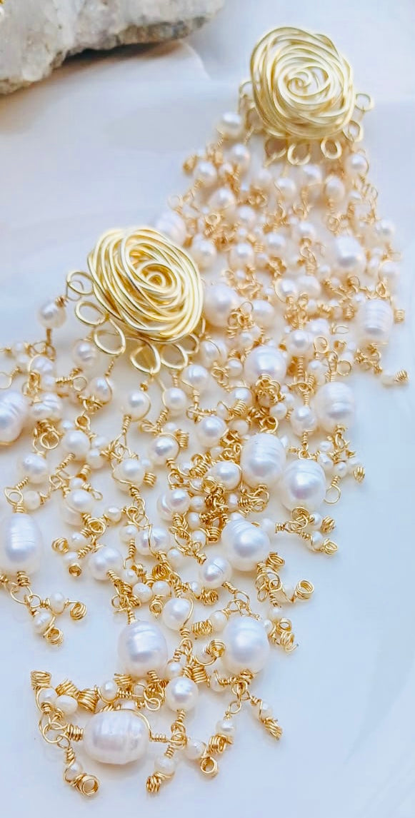 Mother of Pearl Floral Earrings