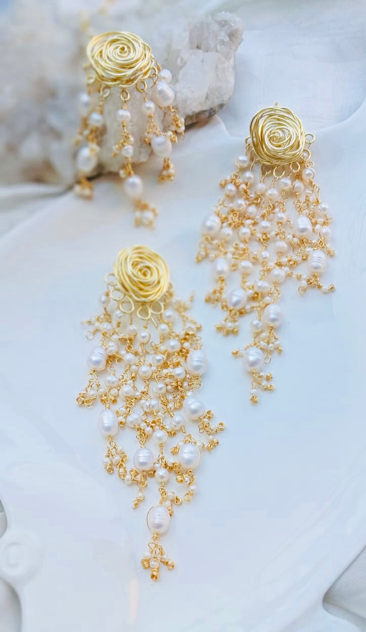 Mother of Pearl Floral Earrings