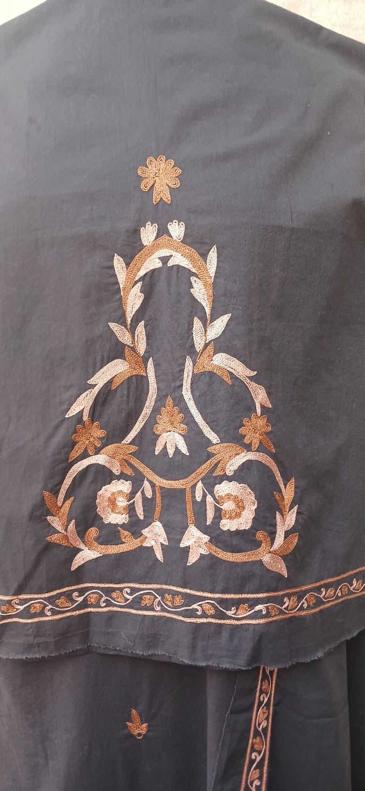 Floral Lawn Suit with Aari Work
