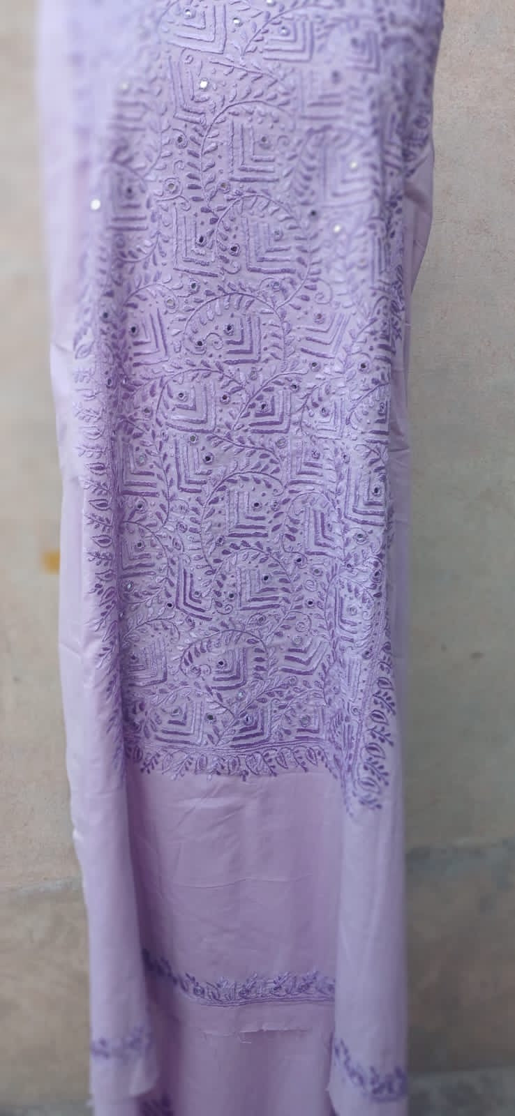 Lilac Bareeza Embroidered Shirt