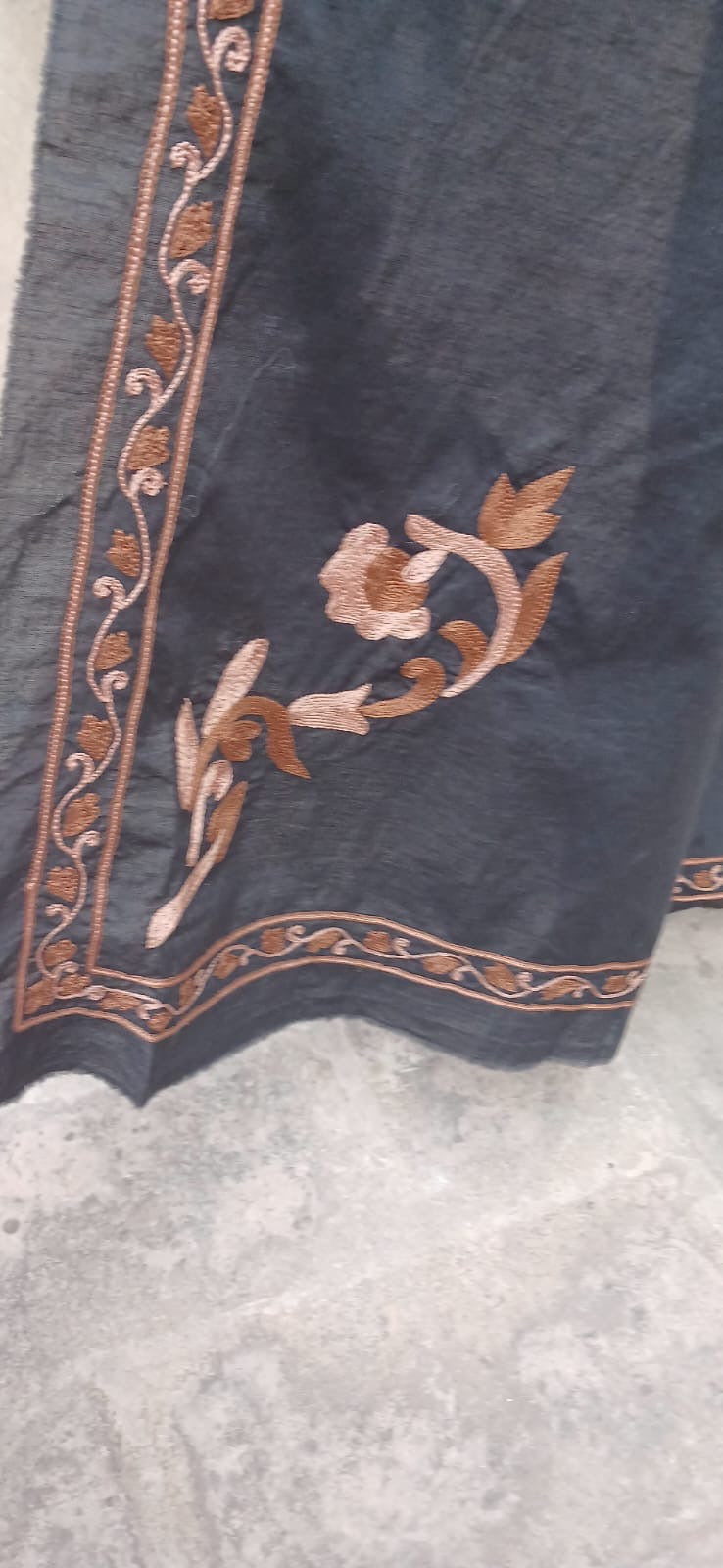 Floral Lawn Suit with Aari Work