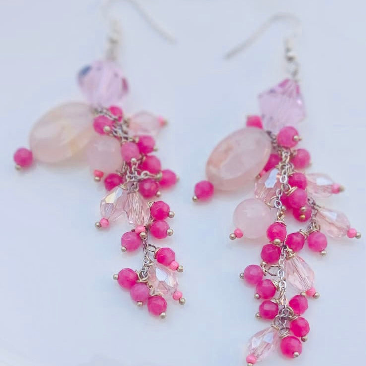 Ruby Stone Drop Earrings