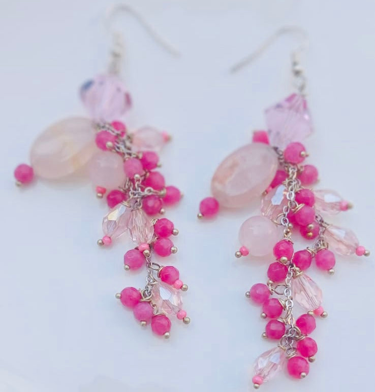 Ruby Stone Drop Earrings