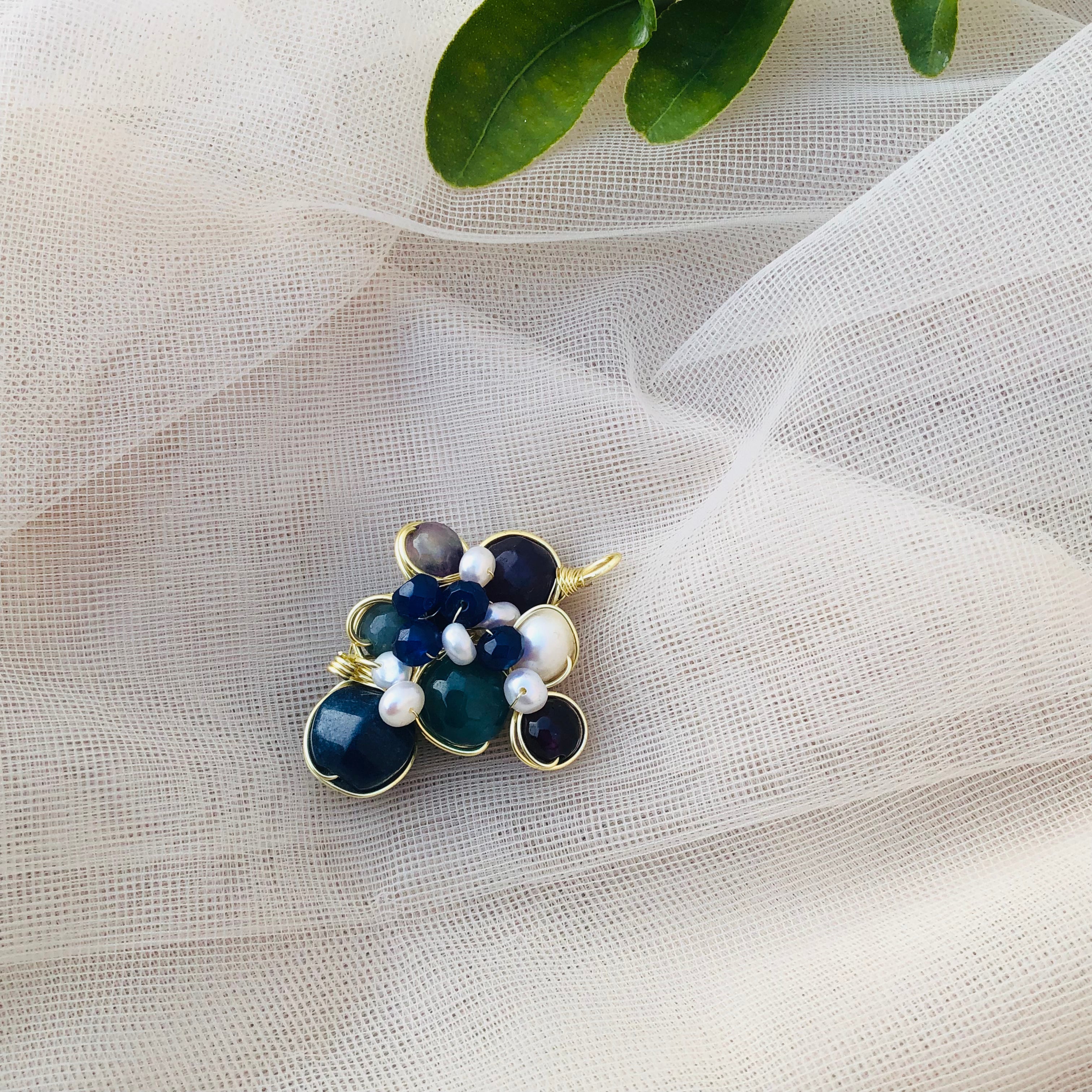 Lapis & Pearl Pendant