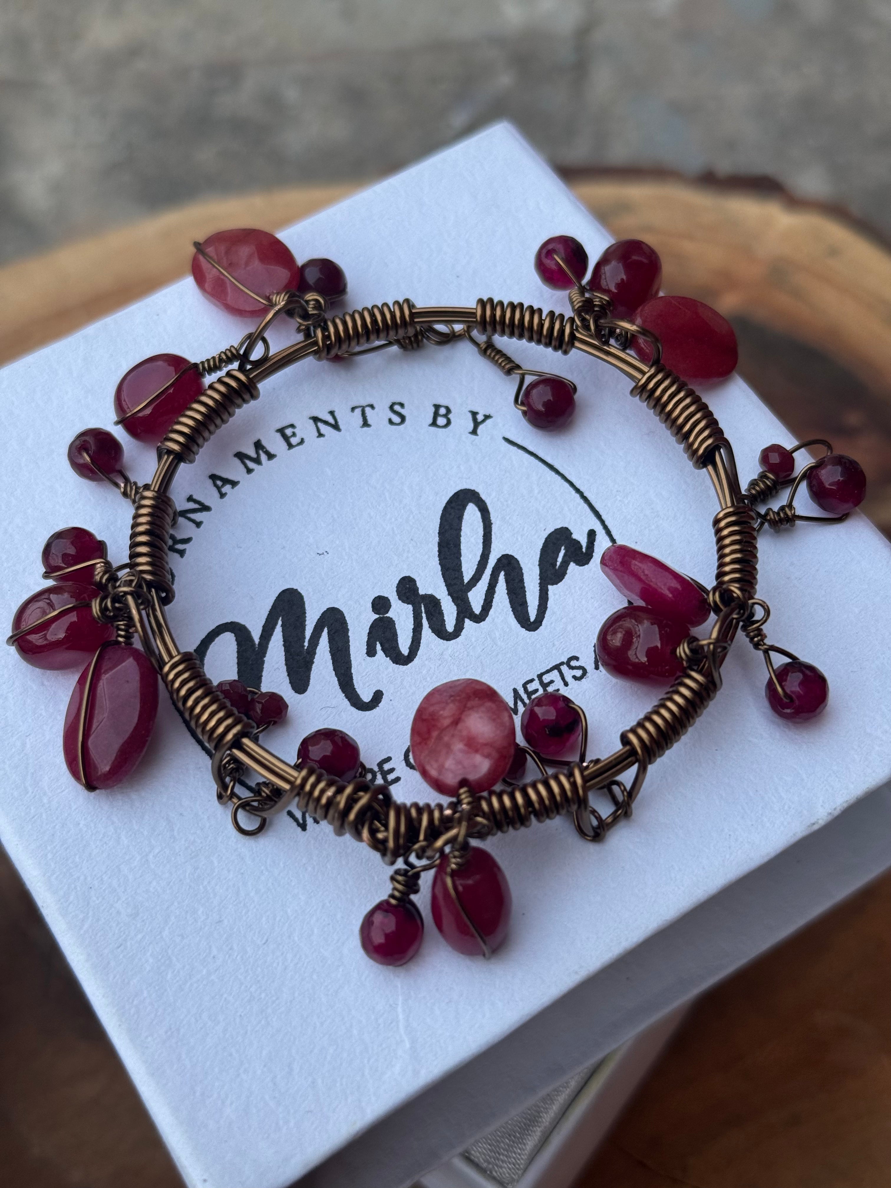Ruby Charm Bronze Bangle