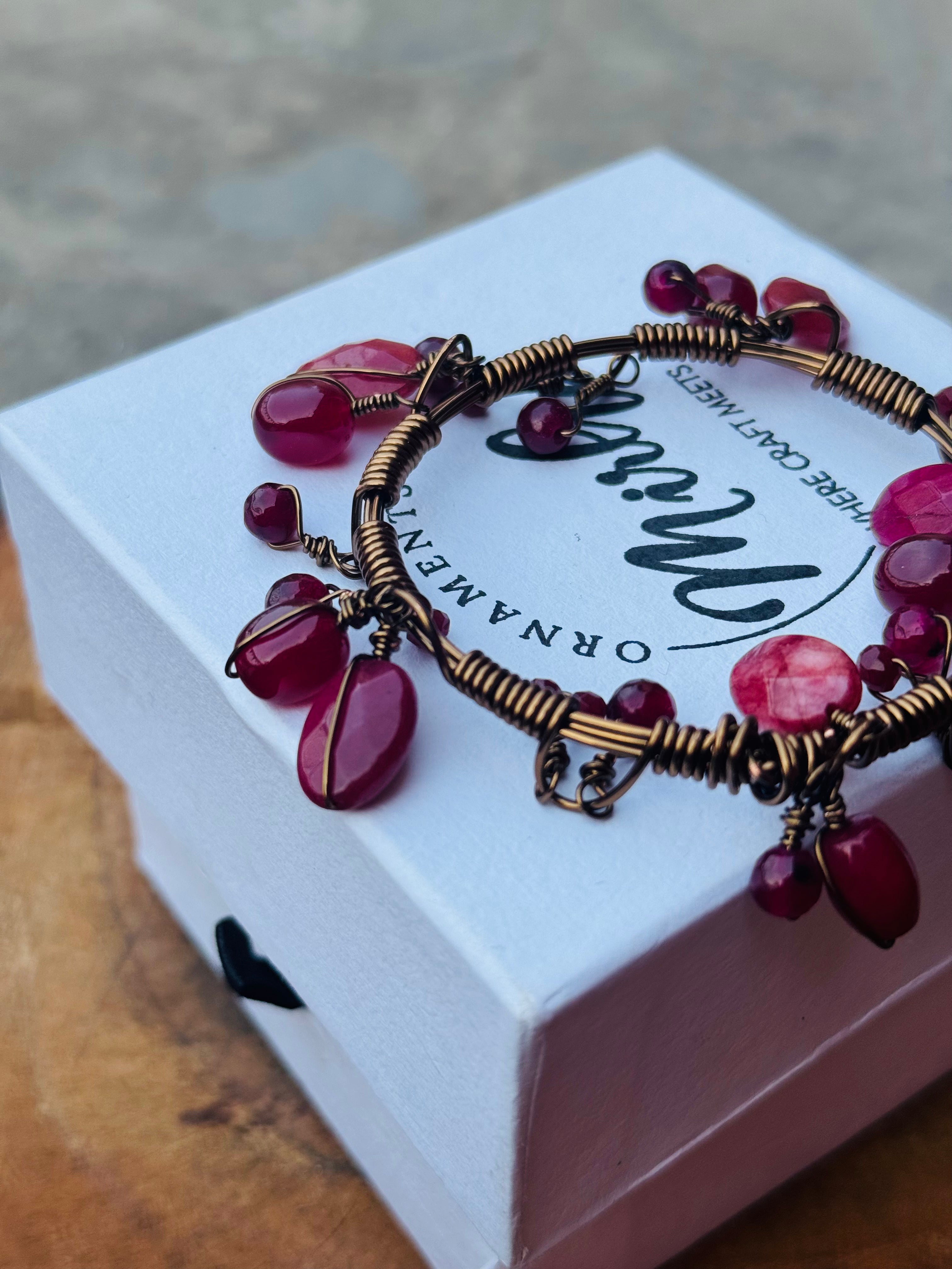 Ruby Charm Bronze Bangle