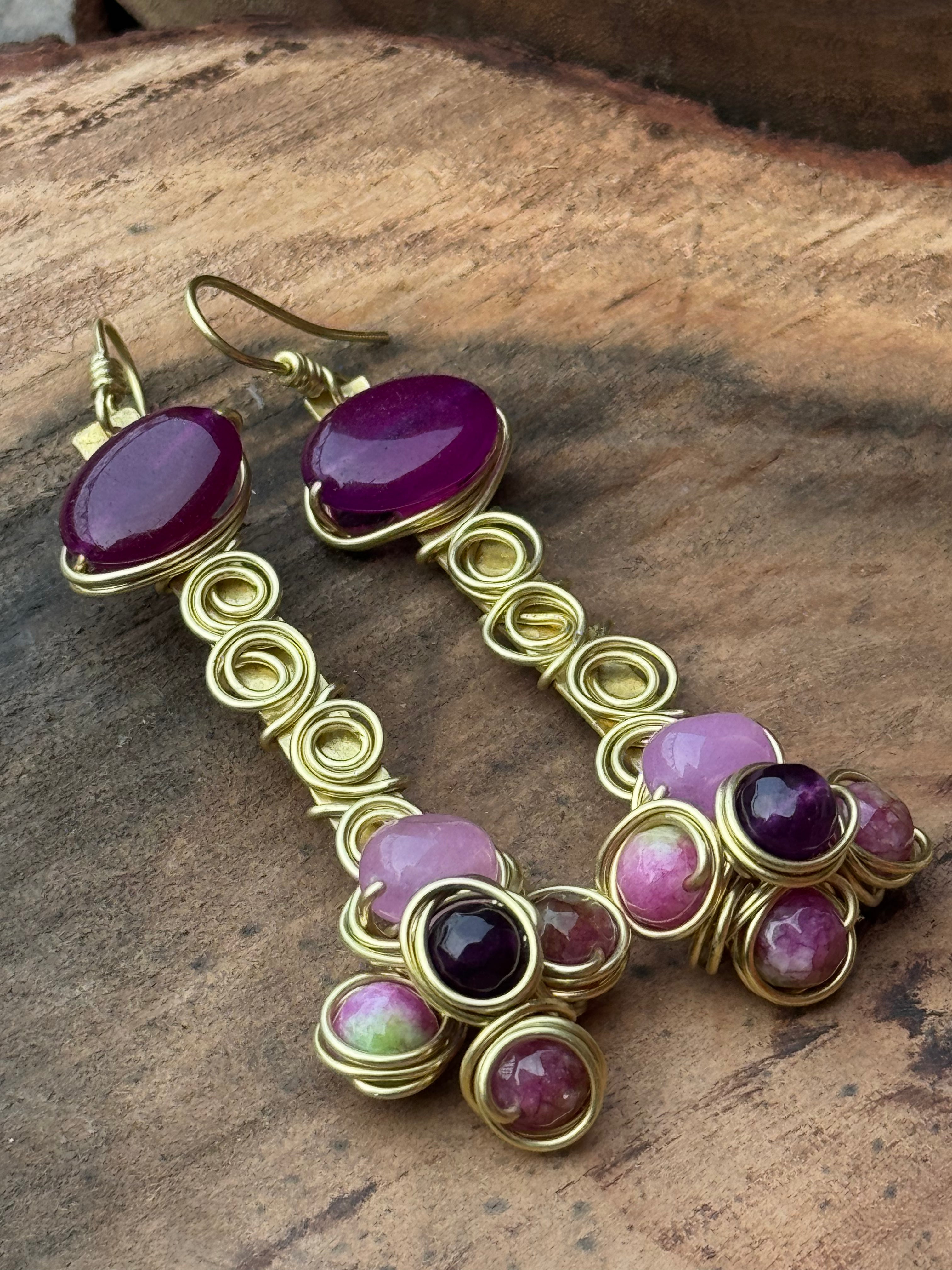 Hand-Hammered Gem Spiral