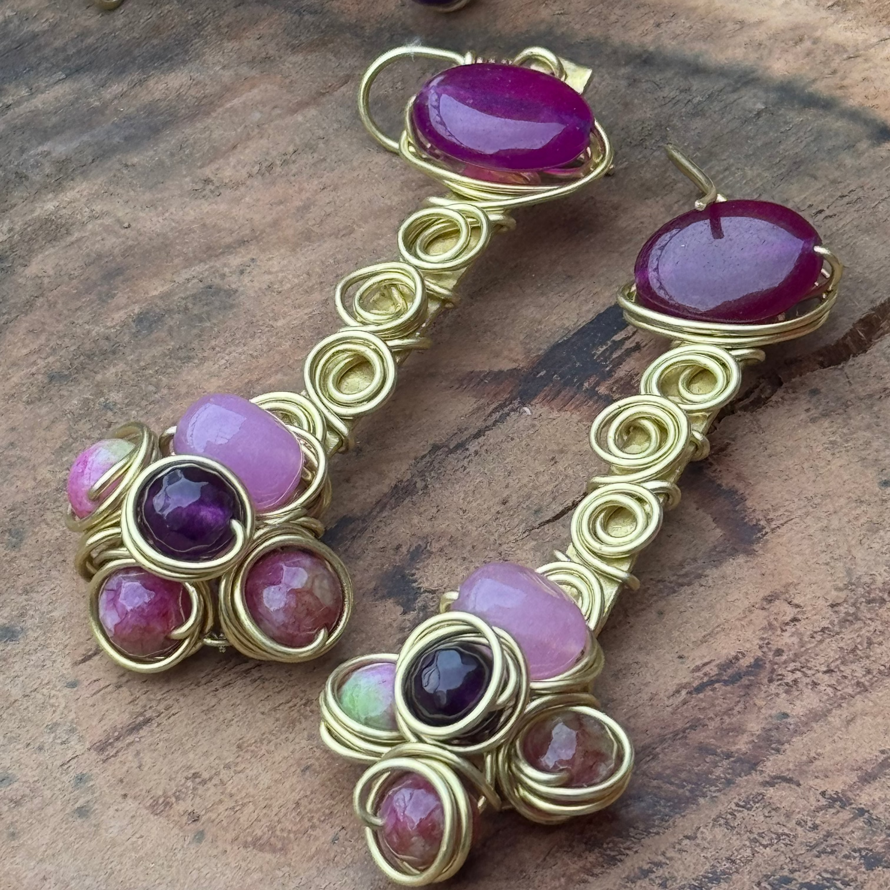 Hand-Hammered Gem Spiral