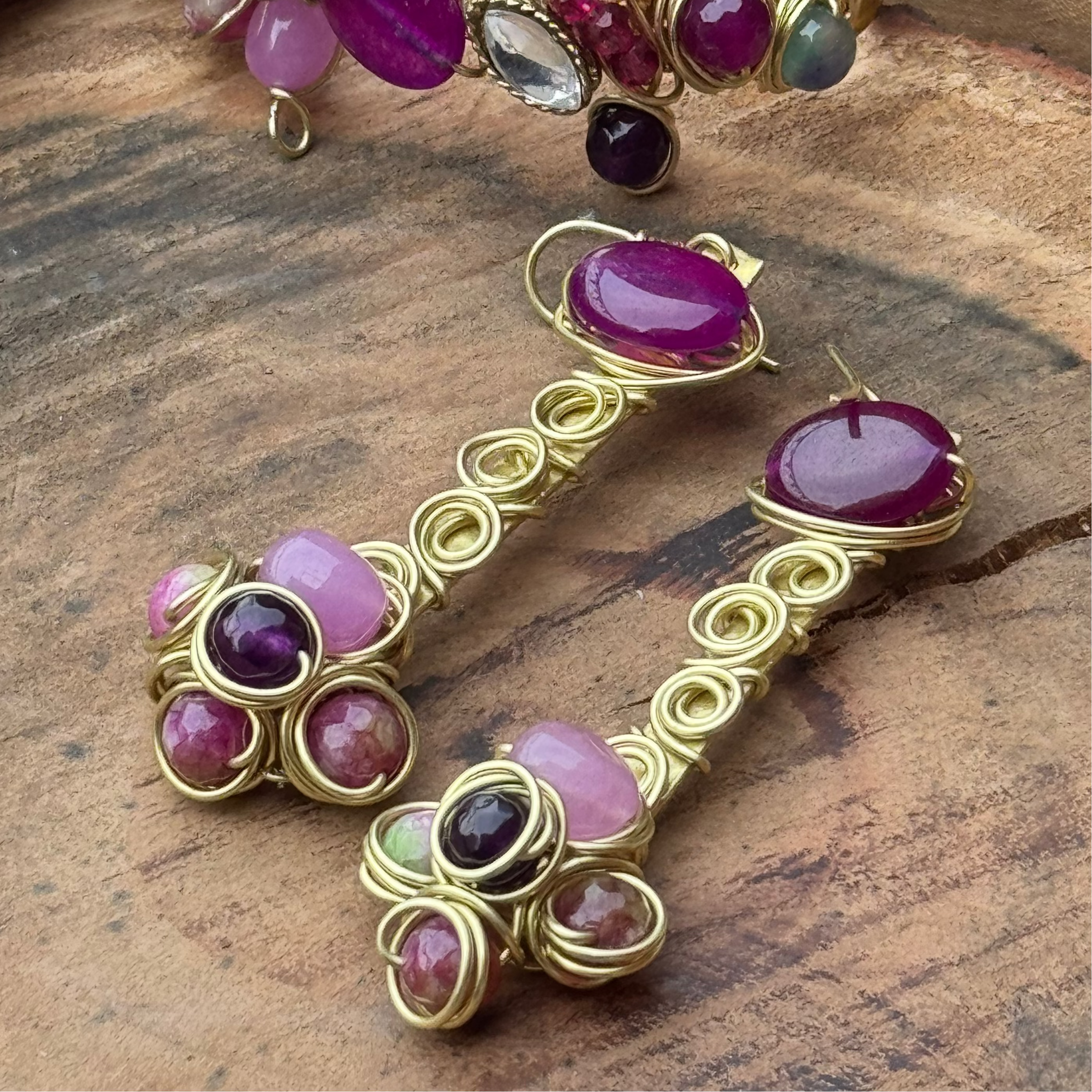 Hand-Hammered Gem Spiral