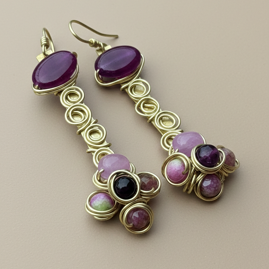 Hand-Hammered Gem Spiral