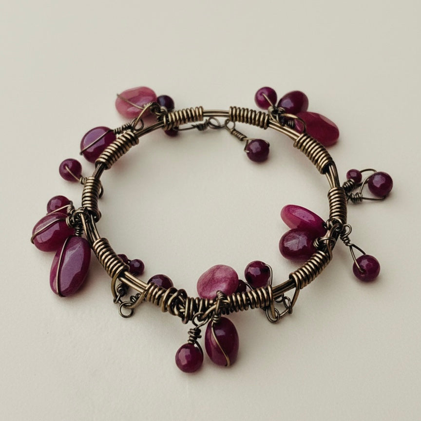 Ruby Charm Bronze Bangle