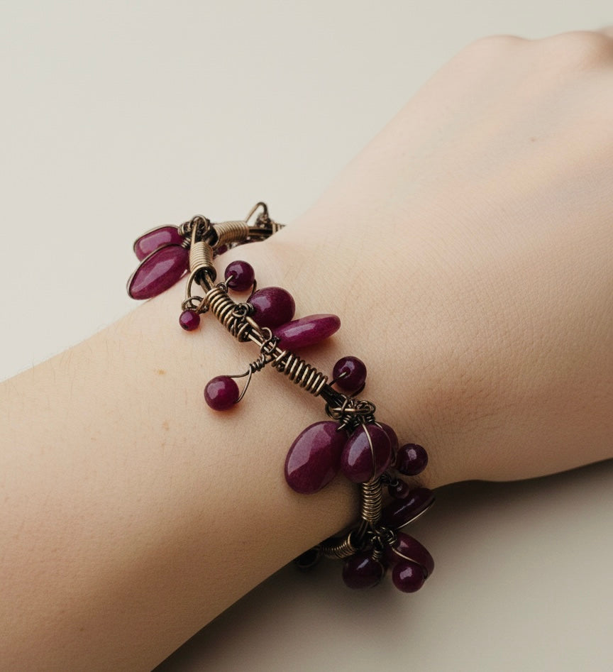 Ruby Charm Bronze Bangle