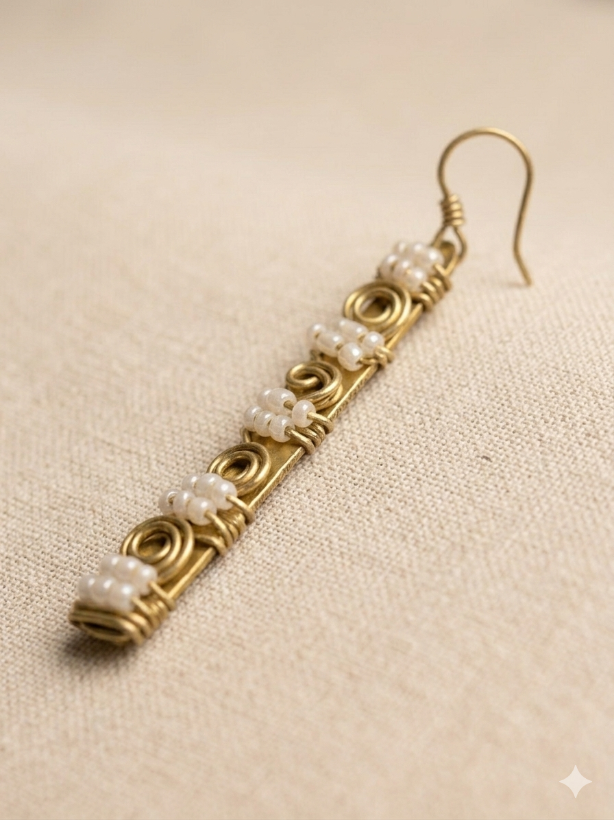 Textured Brass Pearl Swirls