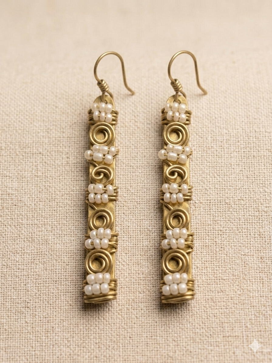 Textured Brass Pearl Swirls