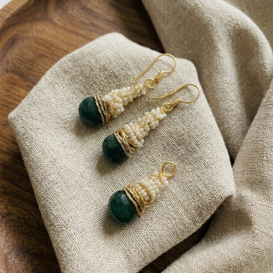 Royal Emerald & Pearl Duo