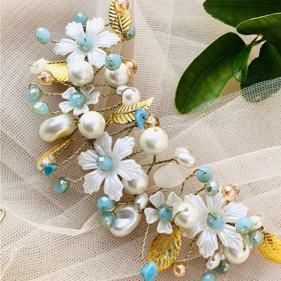 Ivory Floral Luxe Tiara