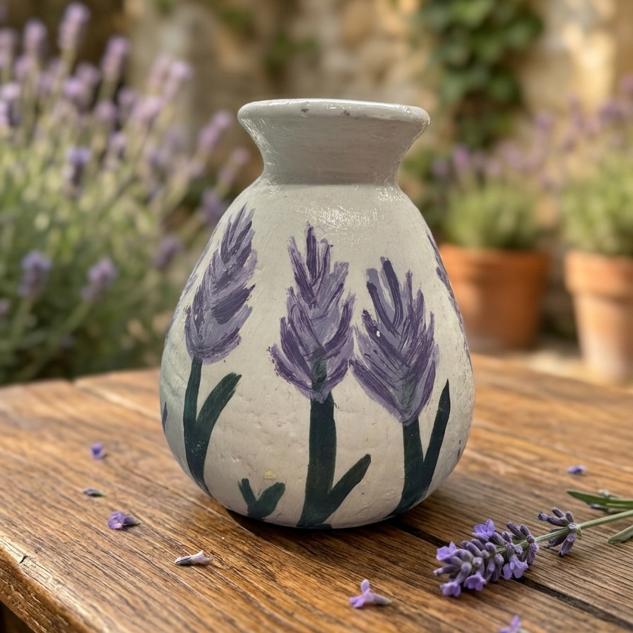 White & Lavender Vibes Vase 🤍