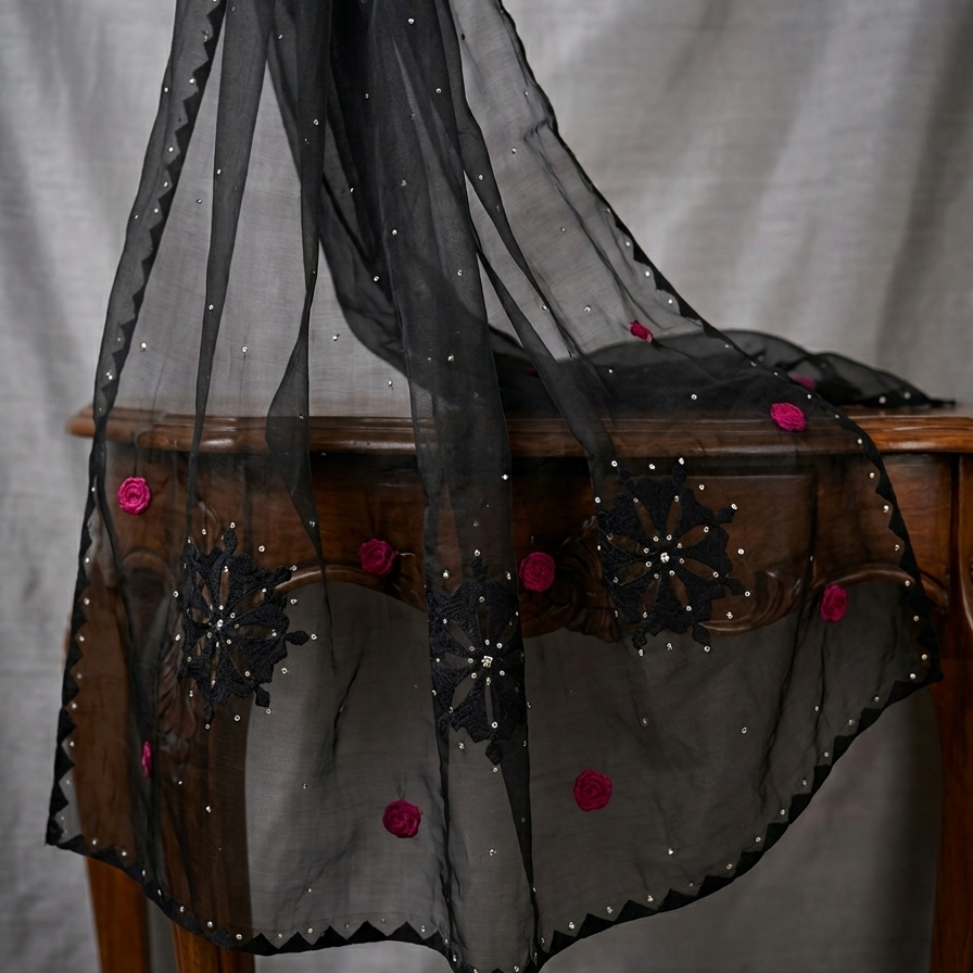 Fancy Embellished Sami Organza 🤍