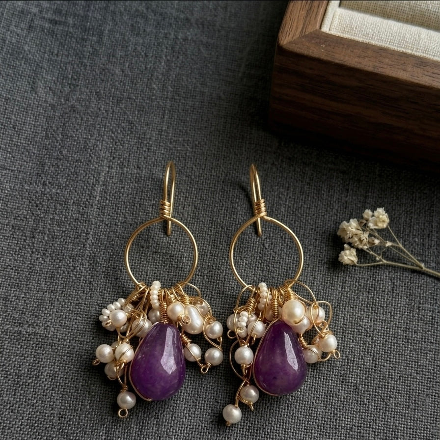 Luxe Purple Glow Earrings 💫