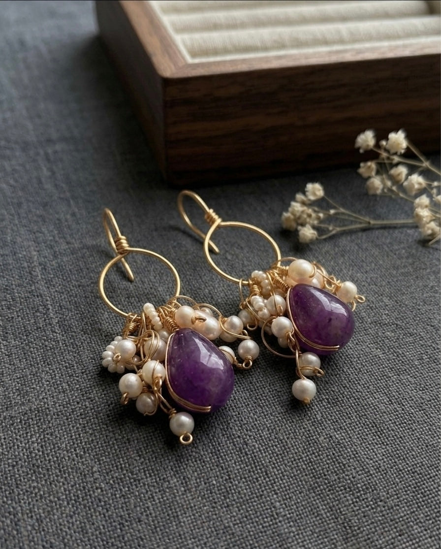 Luxe Purple Glow Earrings 💫