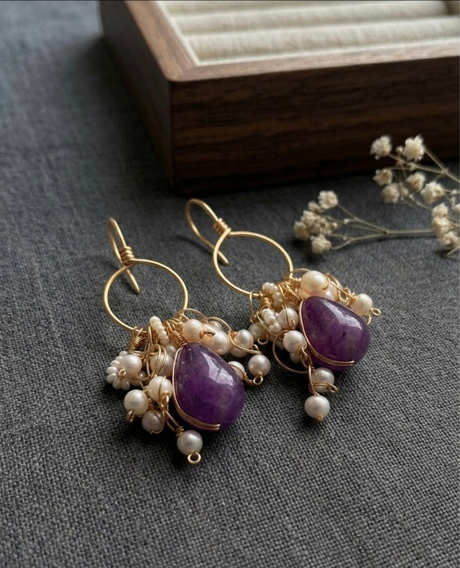 Luxe Purple Glow Earrings 💫