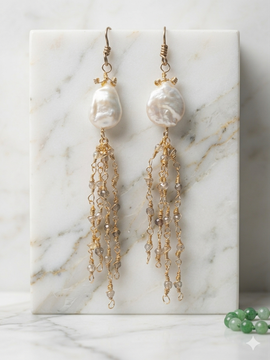 Smoky Quartz Rosary Earrings 💫