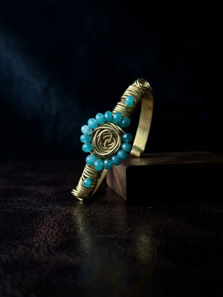 Sapphire Spiral Rose Cuff 💙✨