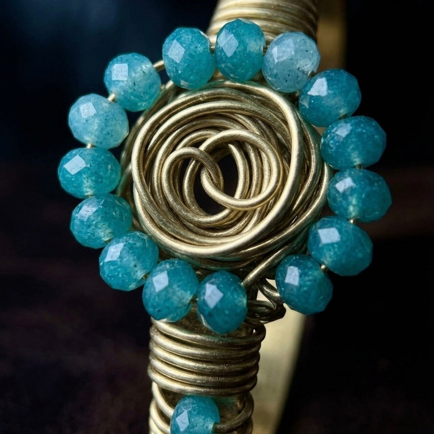 Sapphire Spiral Rose Cuff 💙✨