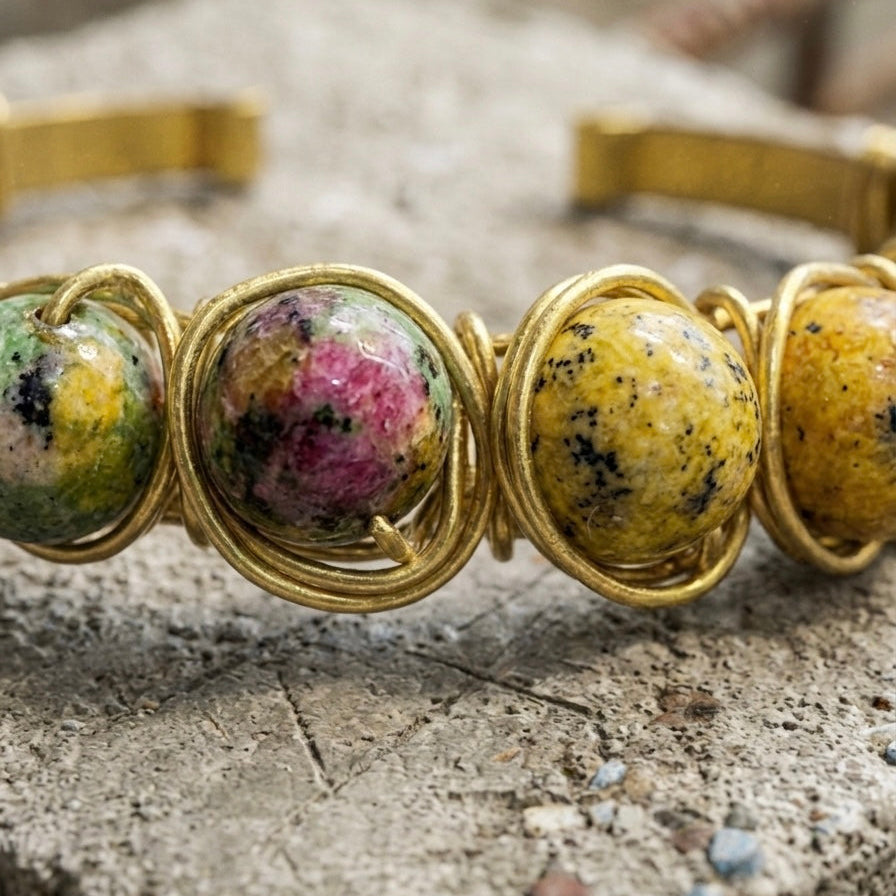 Sunlit Stone Statement Cuff 🌿