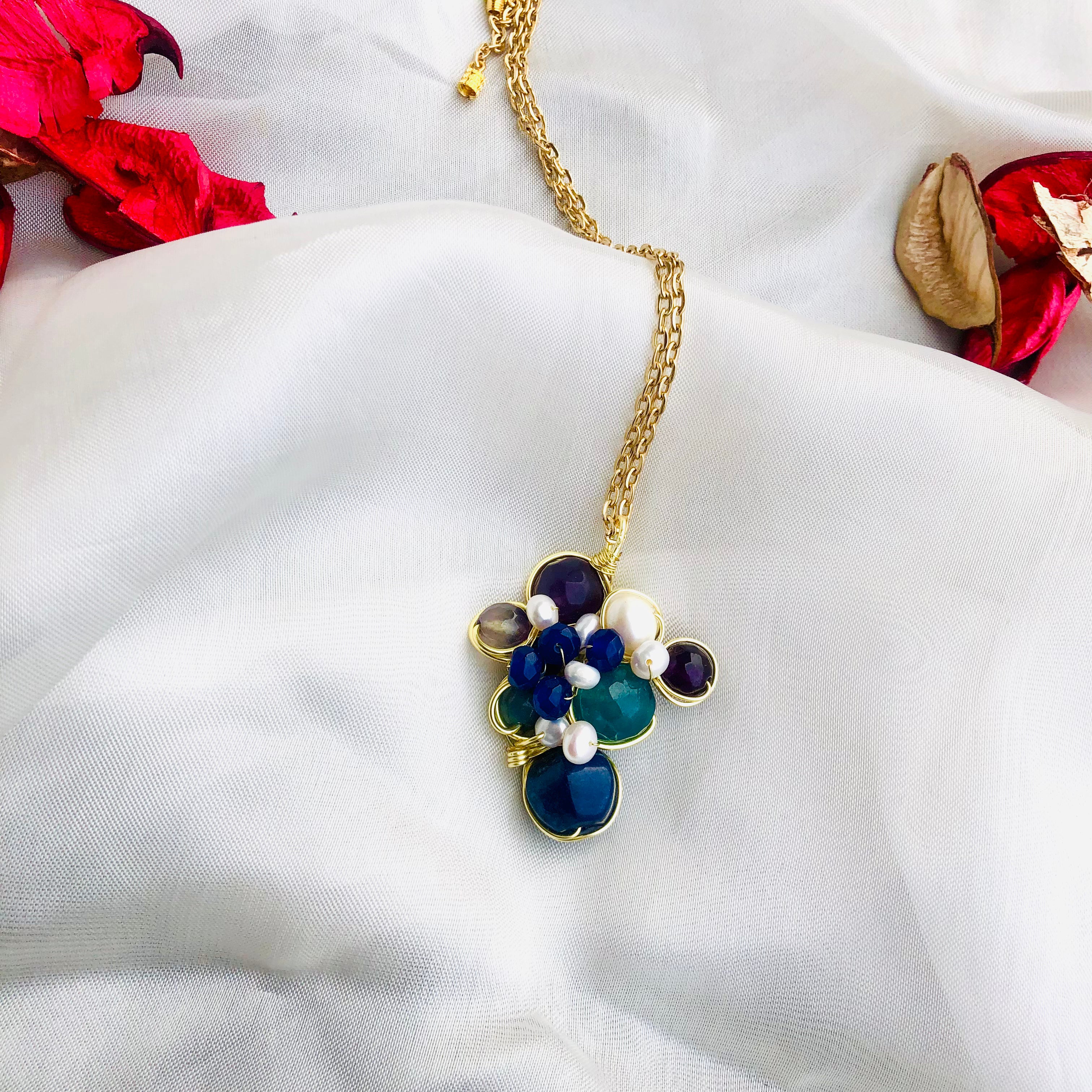 Lapis & Pearl Pendant