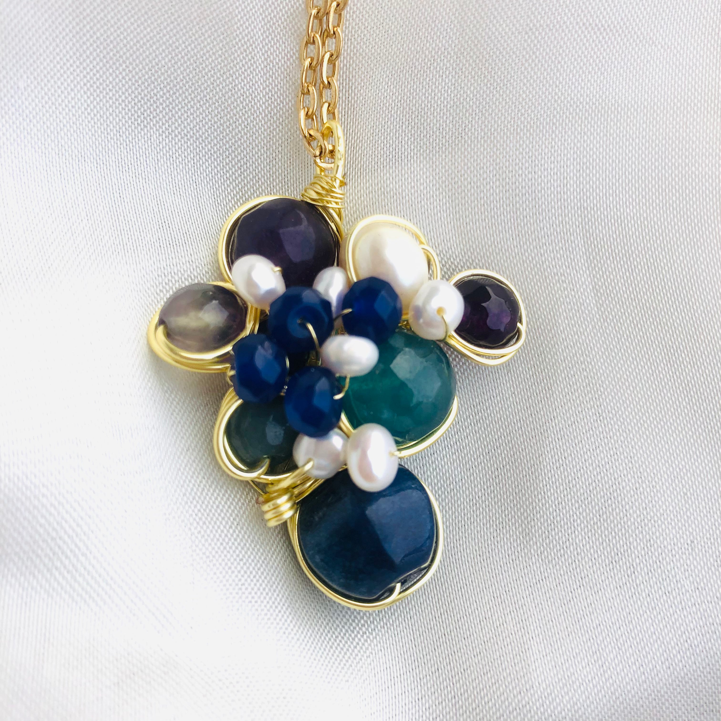 Lapis & Pearl Pendant
