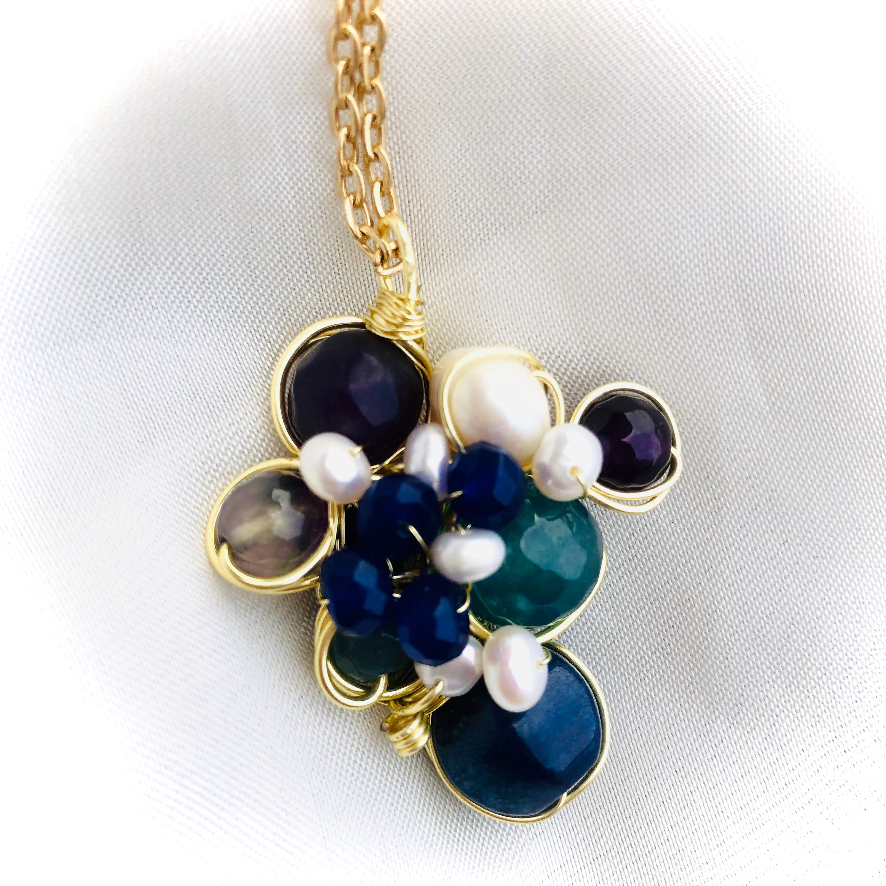Lapis & Pearl Pendant
