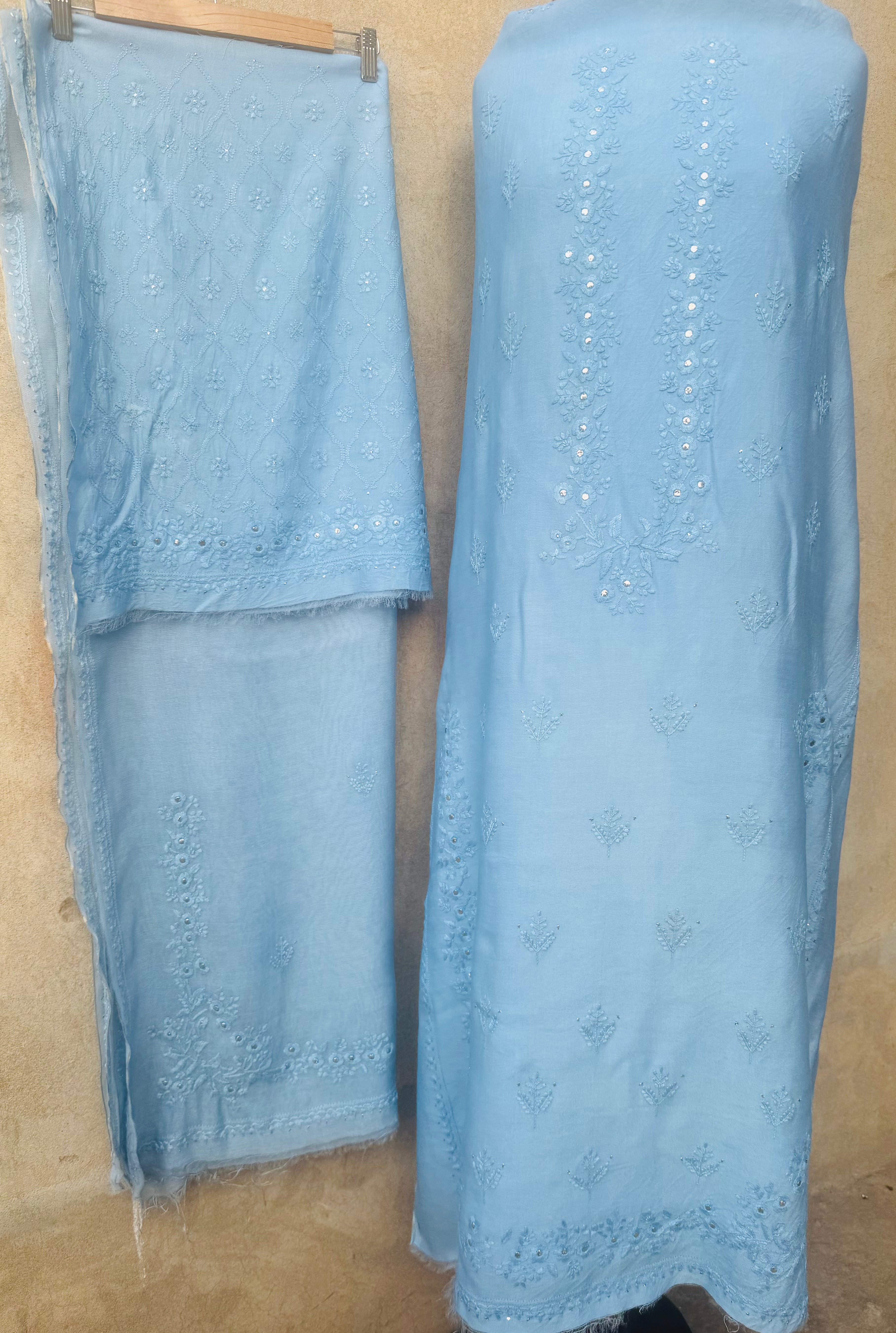 Blue Chikankari Formal