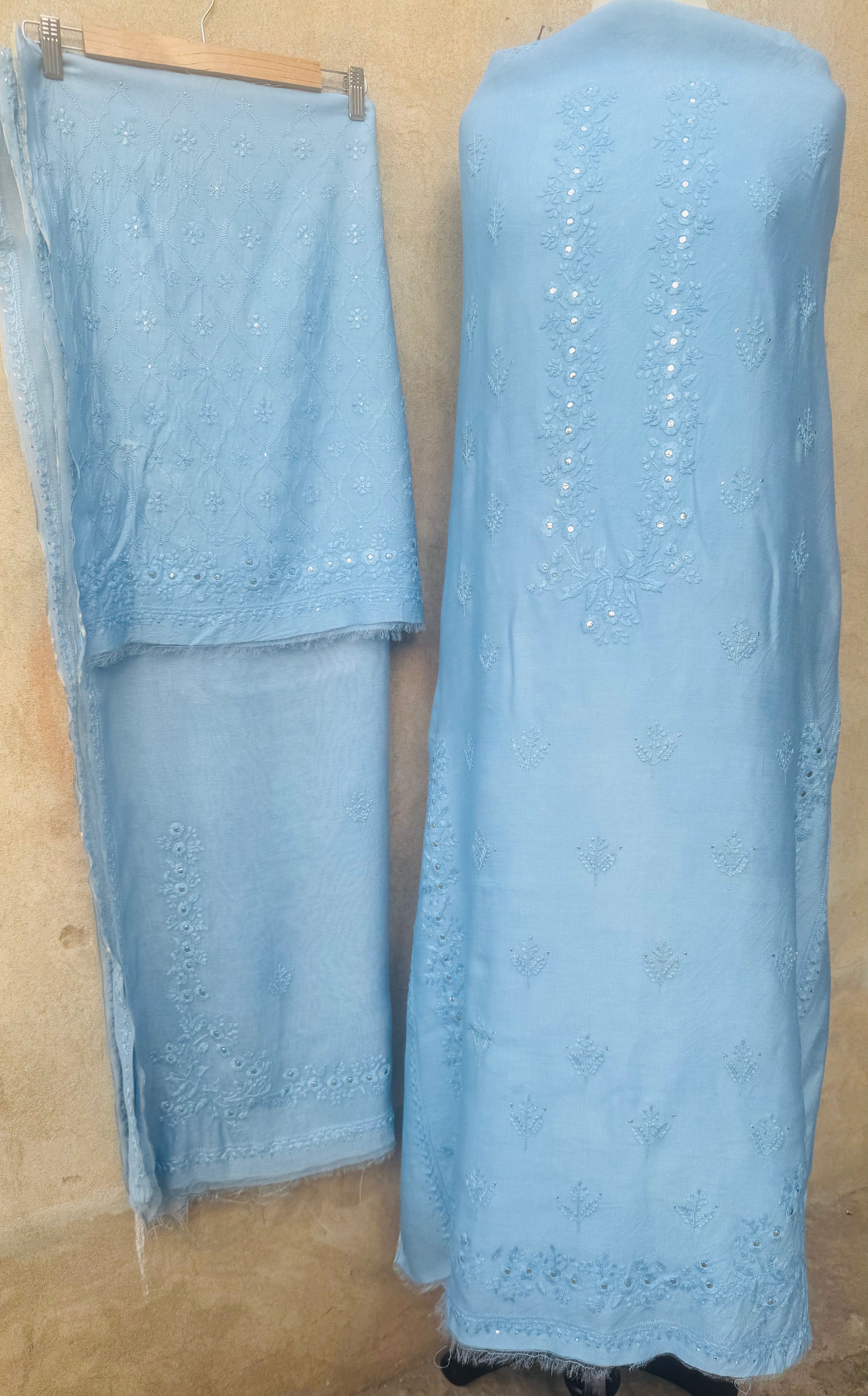 Blue Chikankari Formal