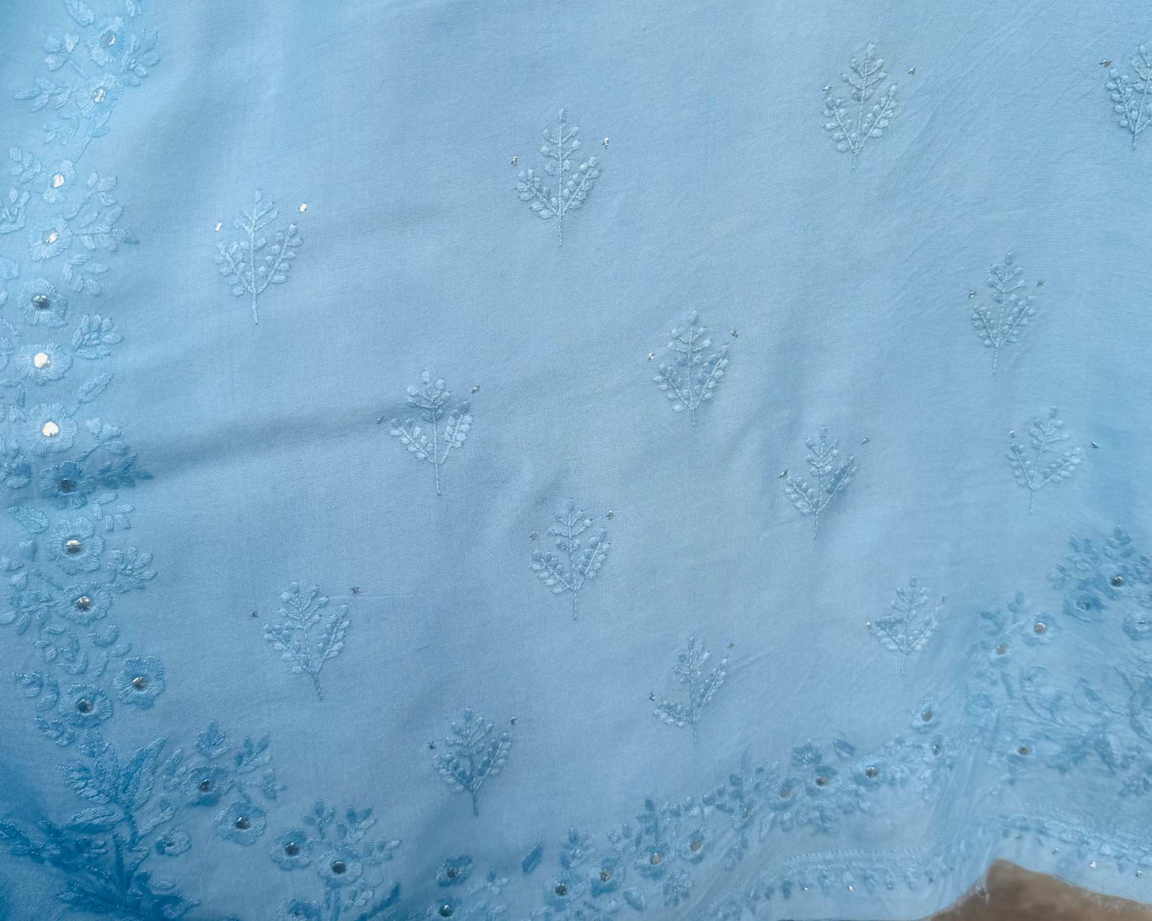 Blue Chikankari Formal