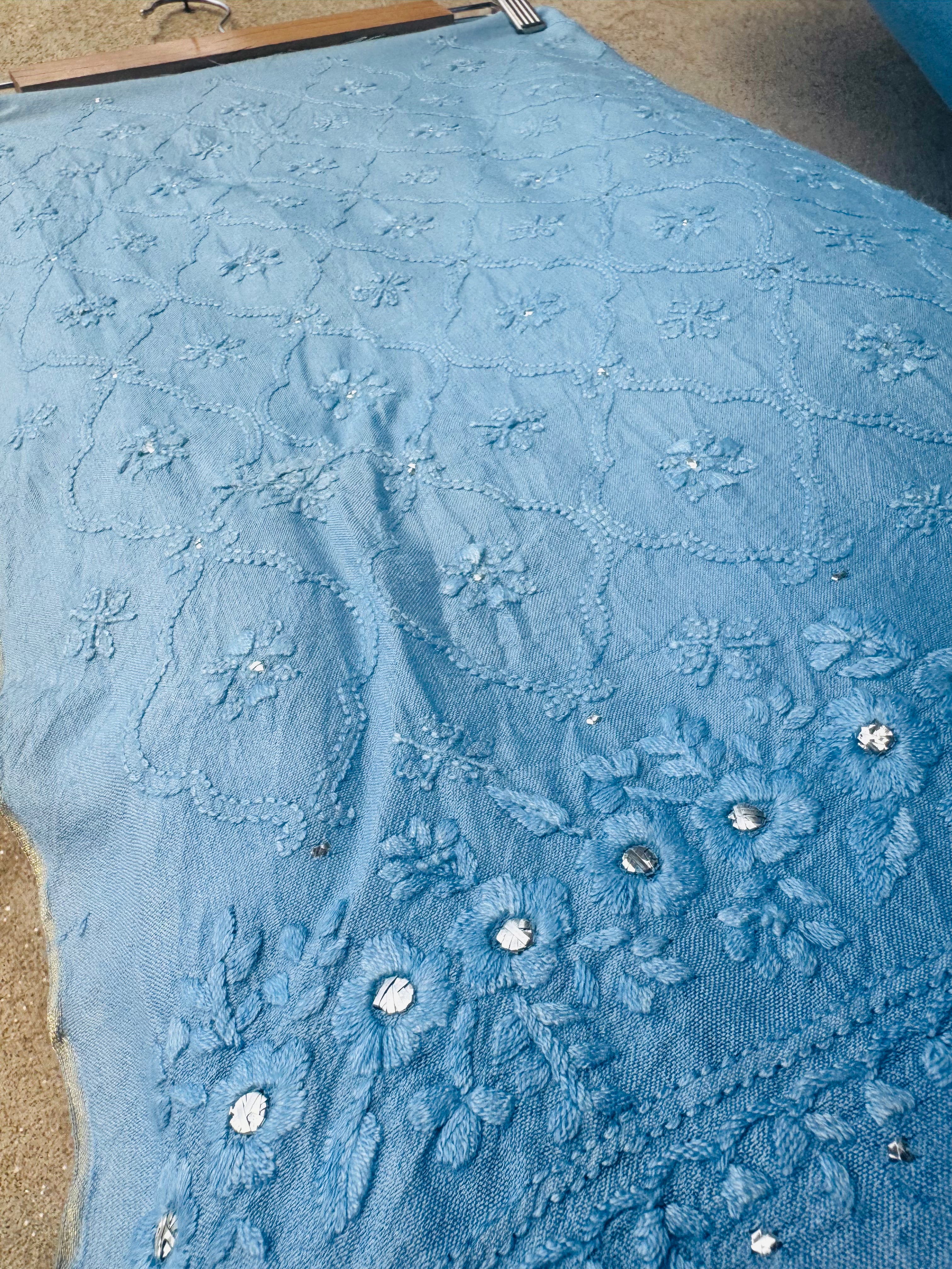 Blue Chikankari Formal