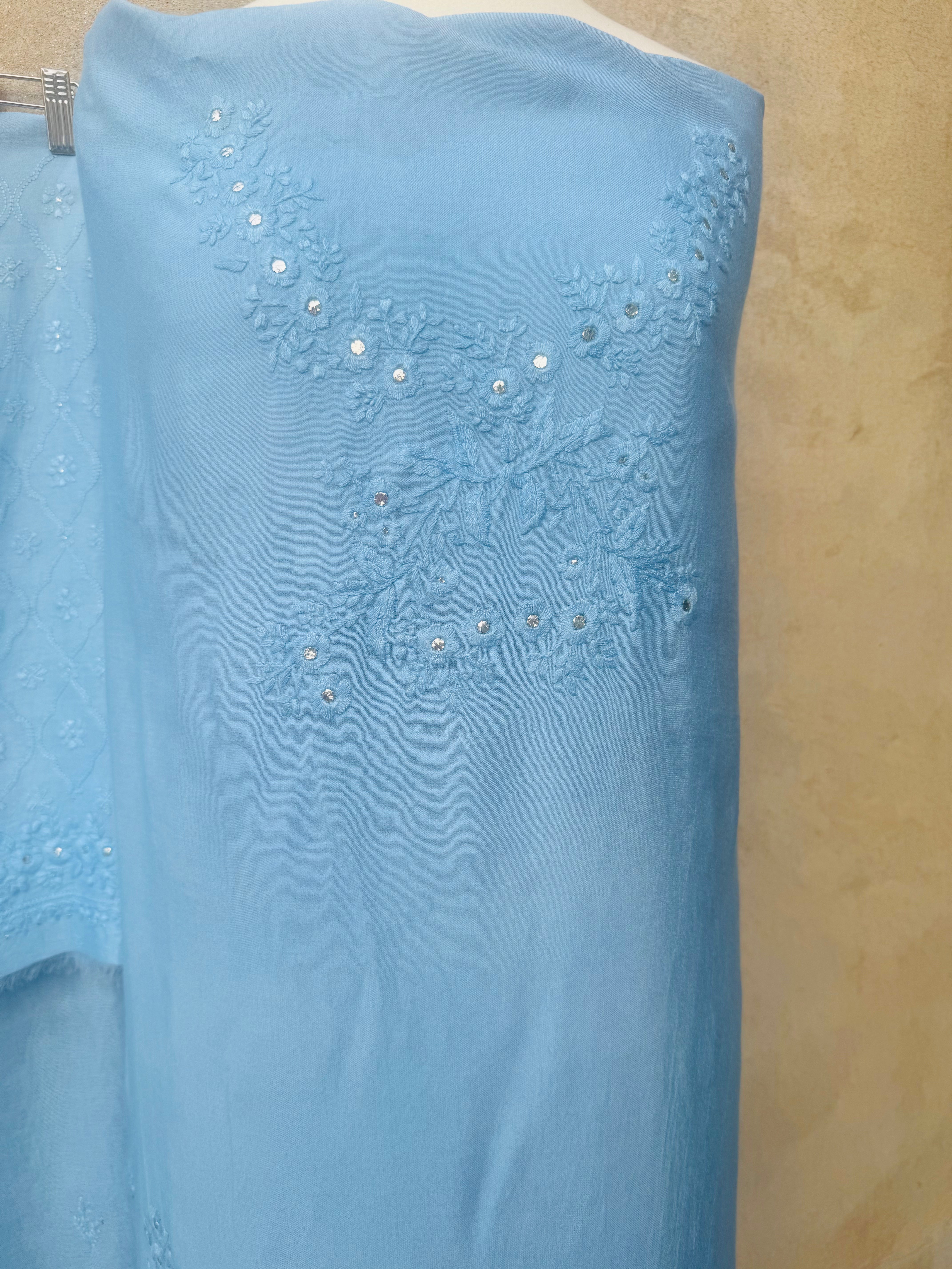 Blue Chikankari Formal