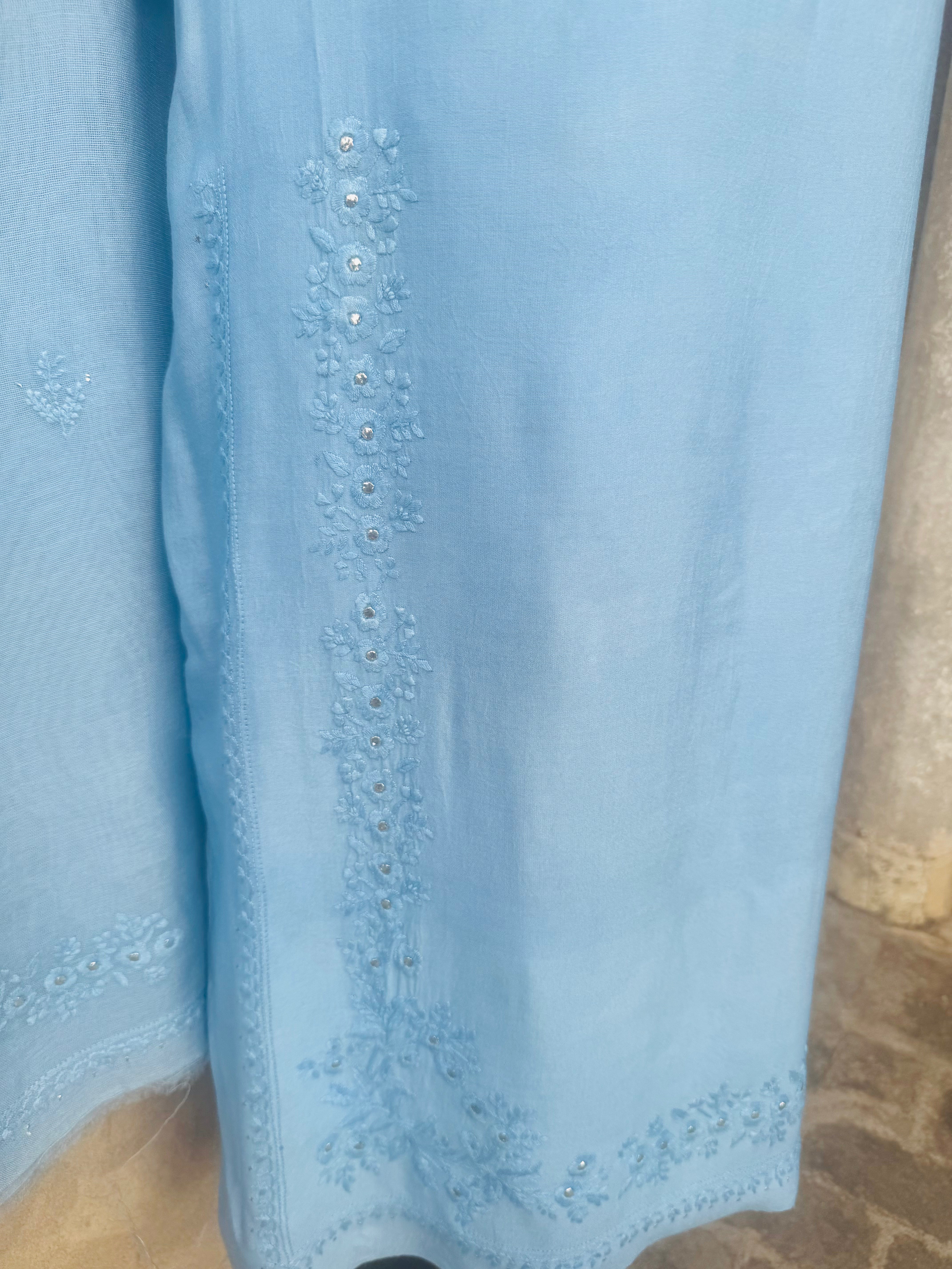 Blue Chikankari Formal