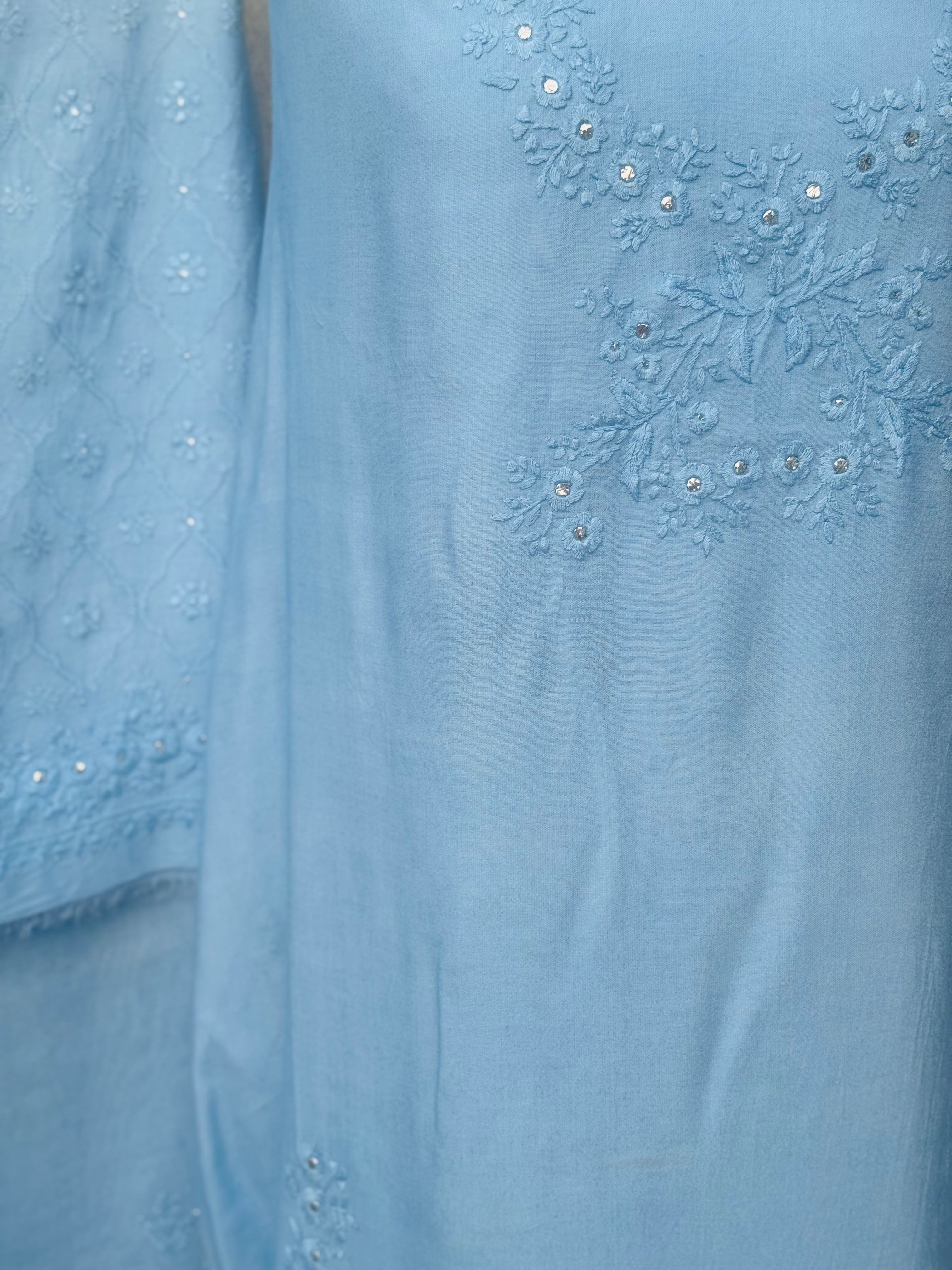 Blue Chikankari Formal