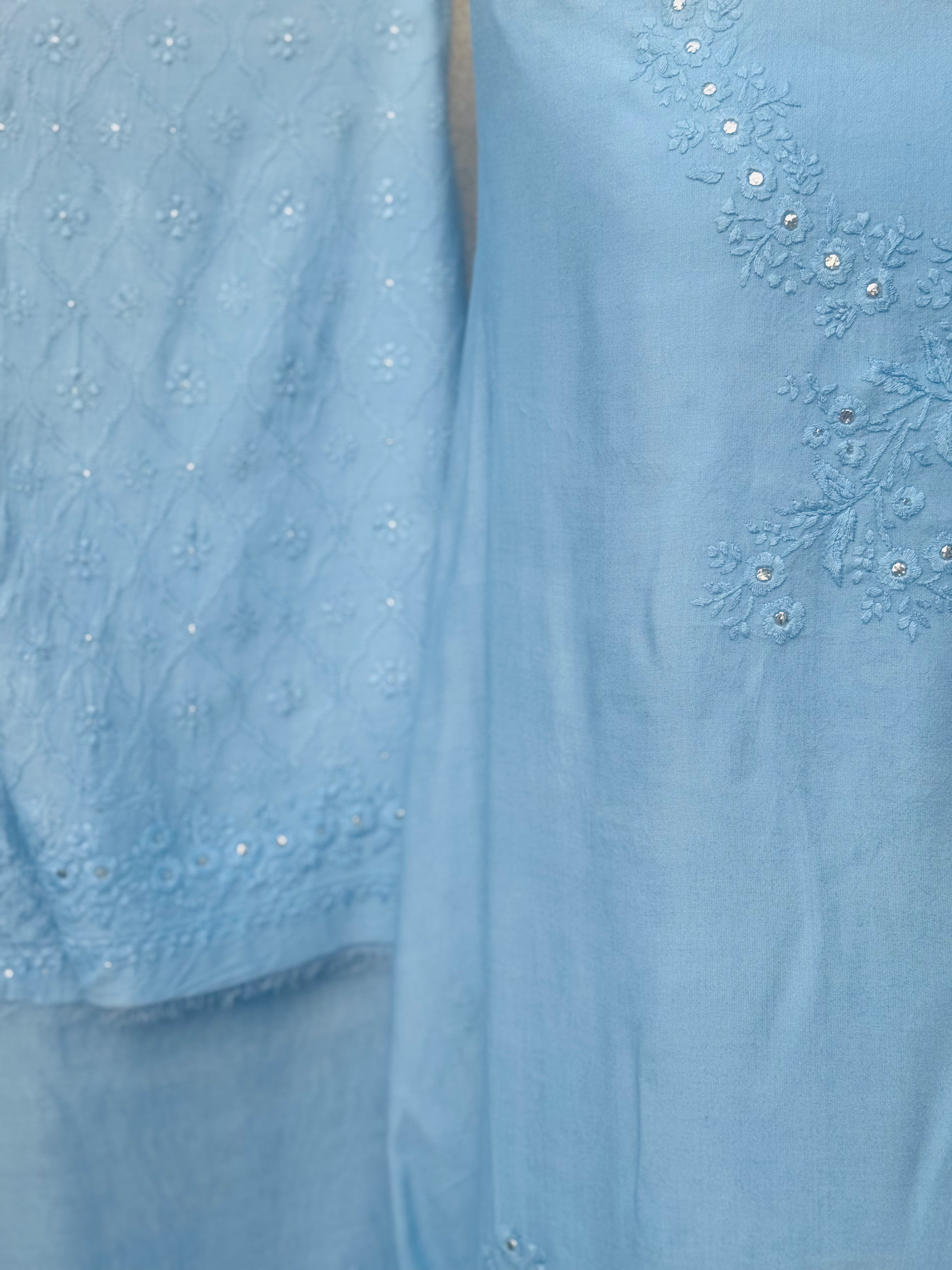 Blue Chikankari Formal