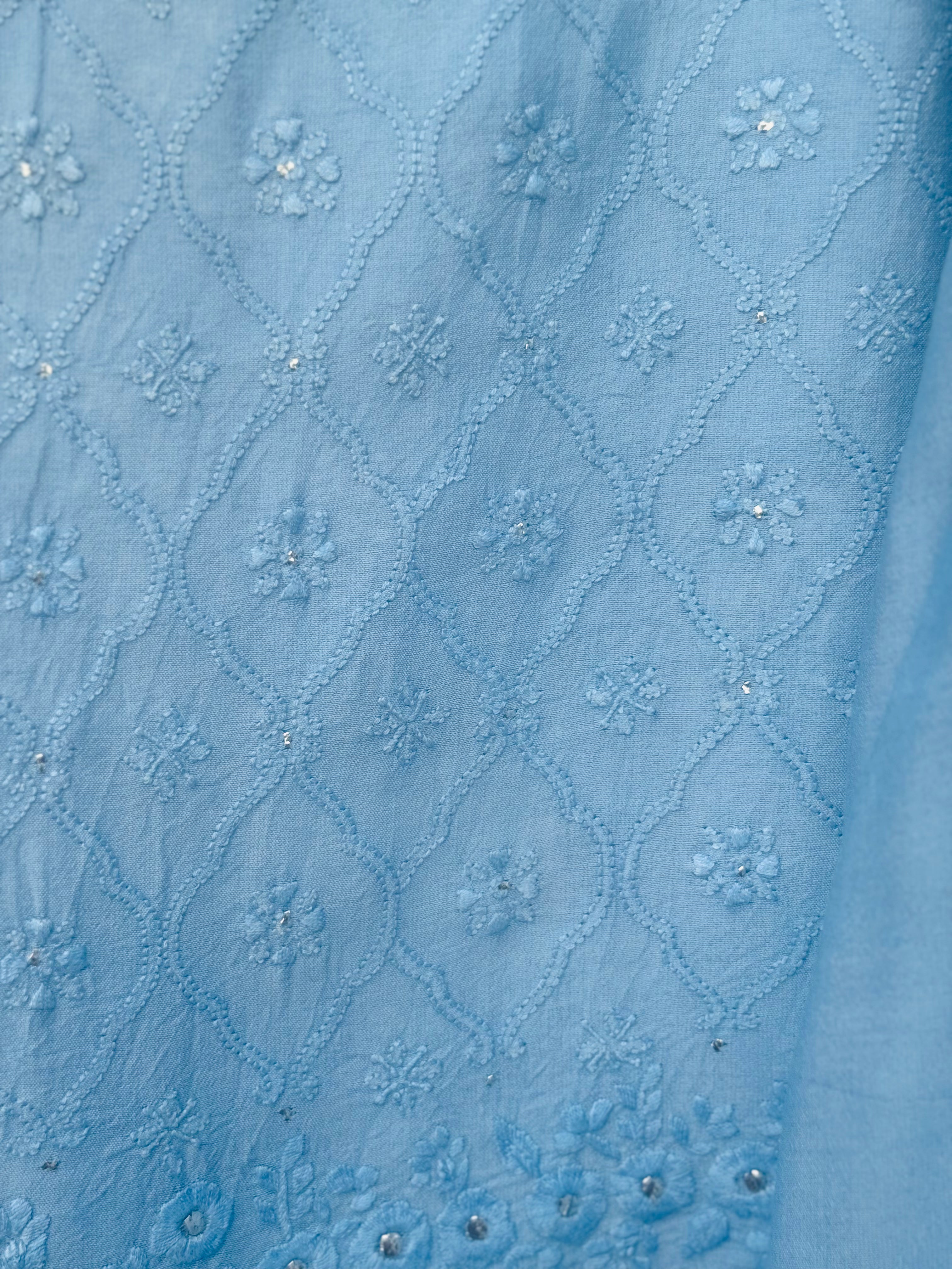 Blue Chikankari Formal
