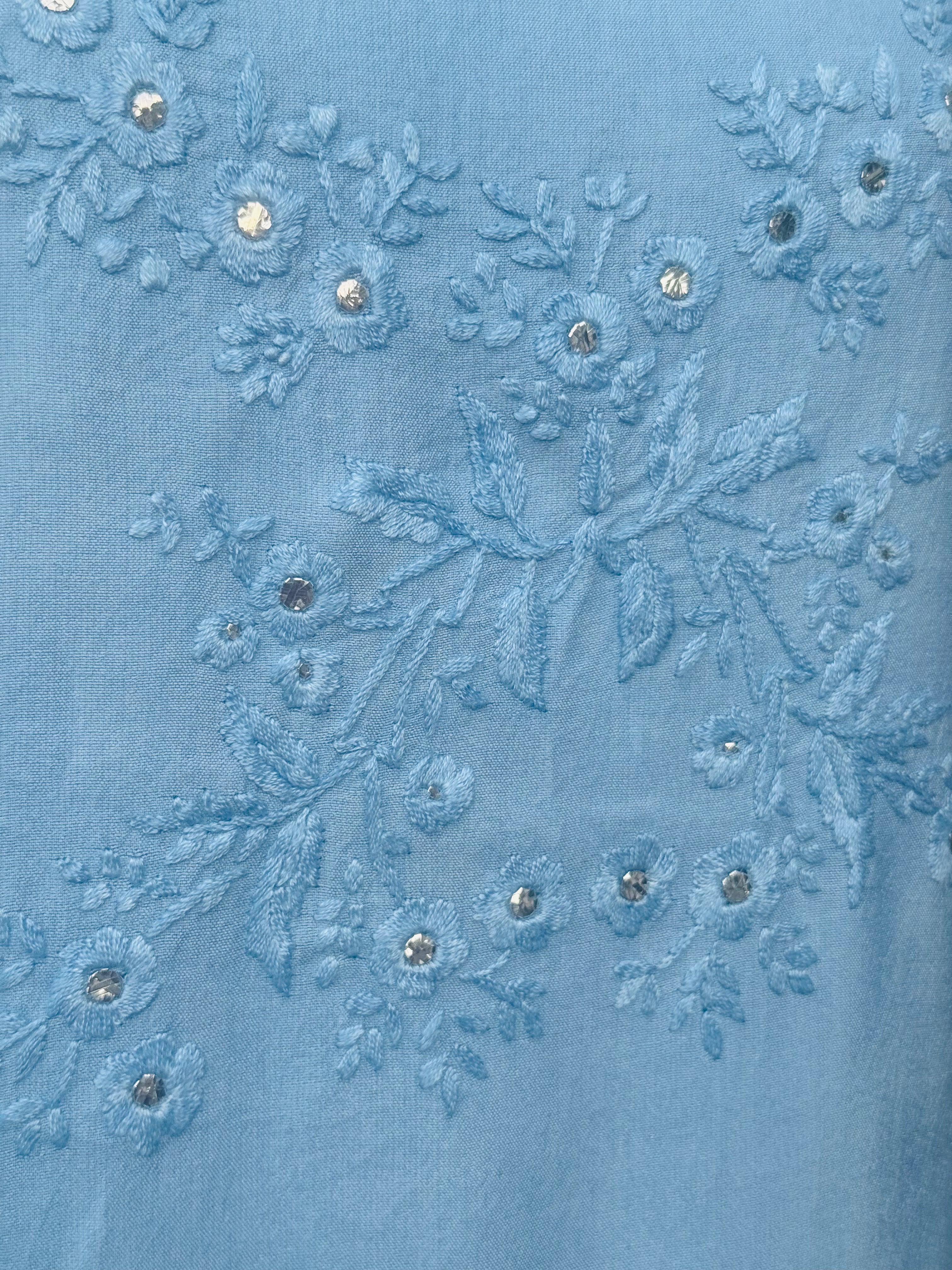 Blue Chikankari Formal