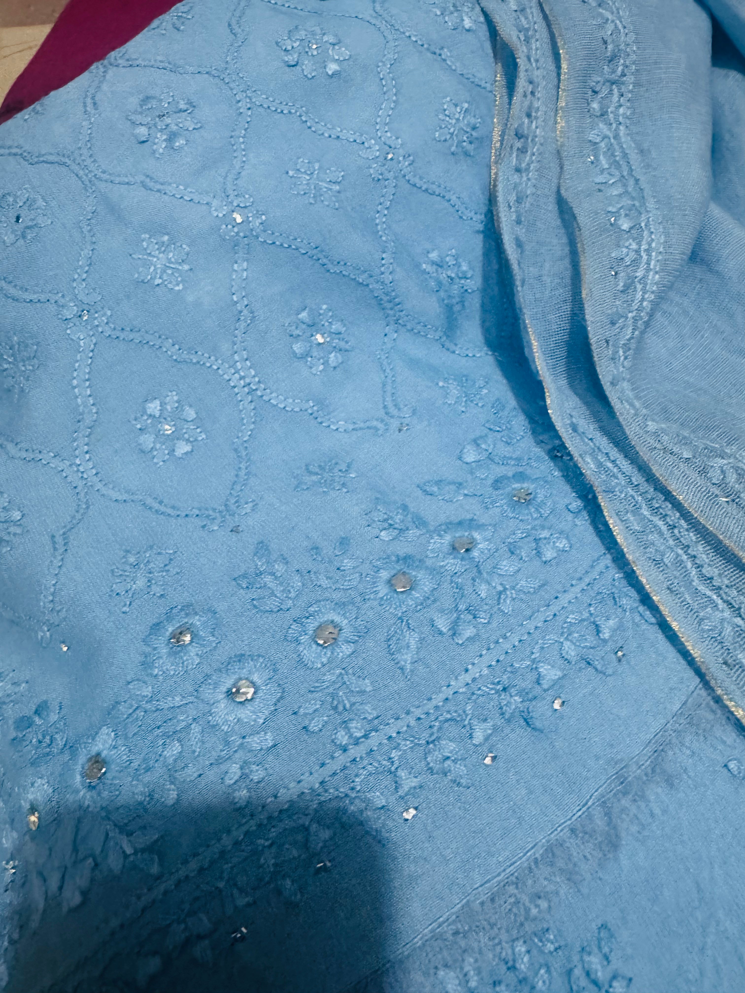 Blue Chikankari Formal
