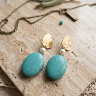 Pearl & Turquoise Charm