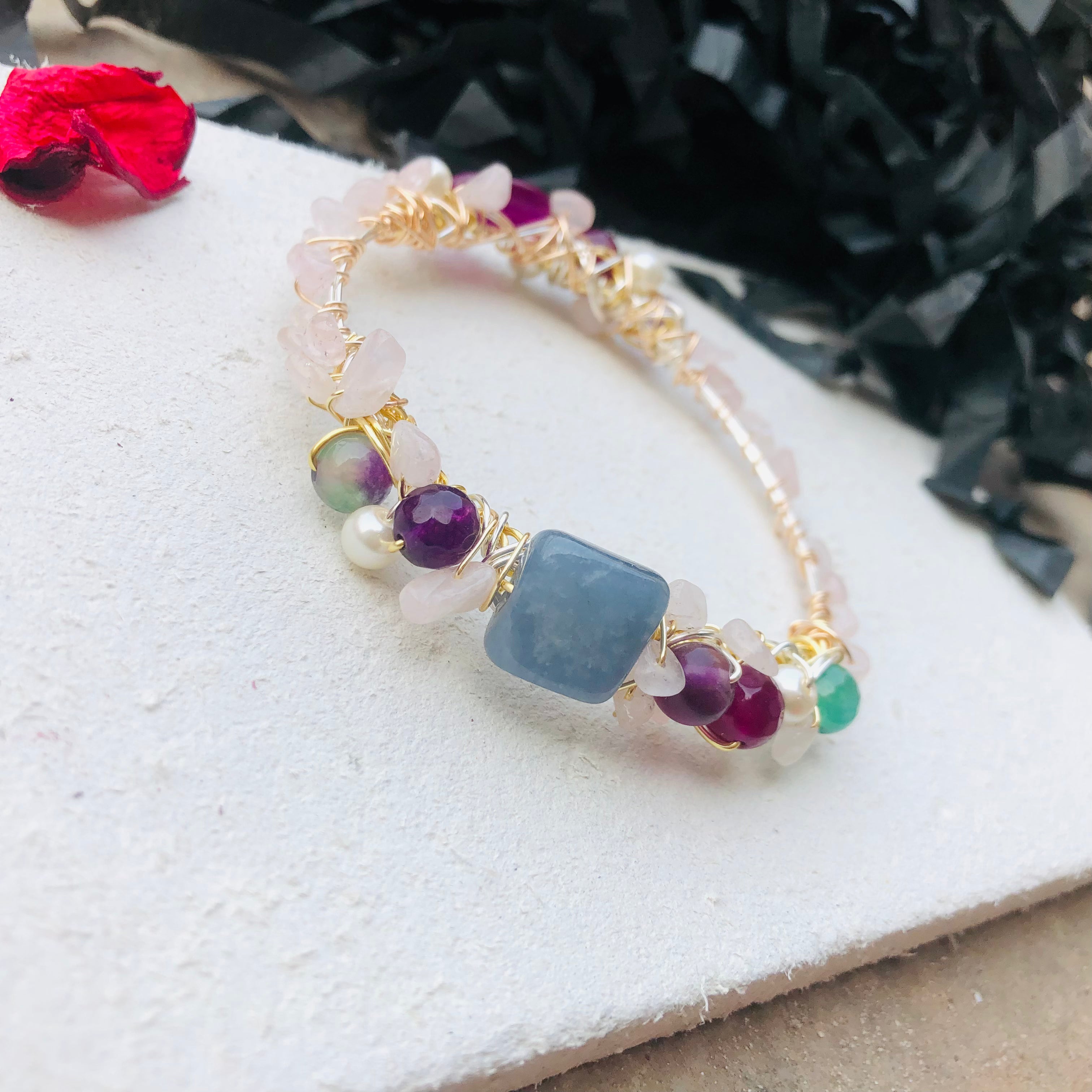 Sapphire Harmony Gold Bangle