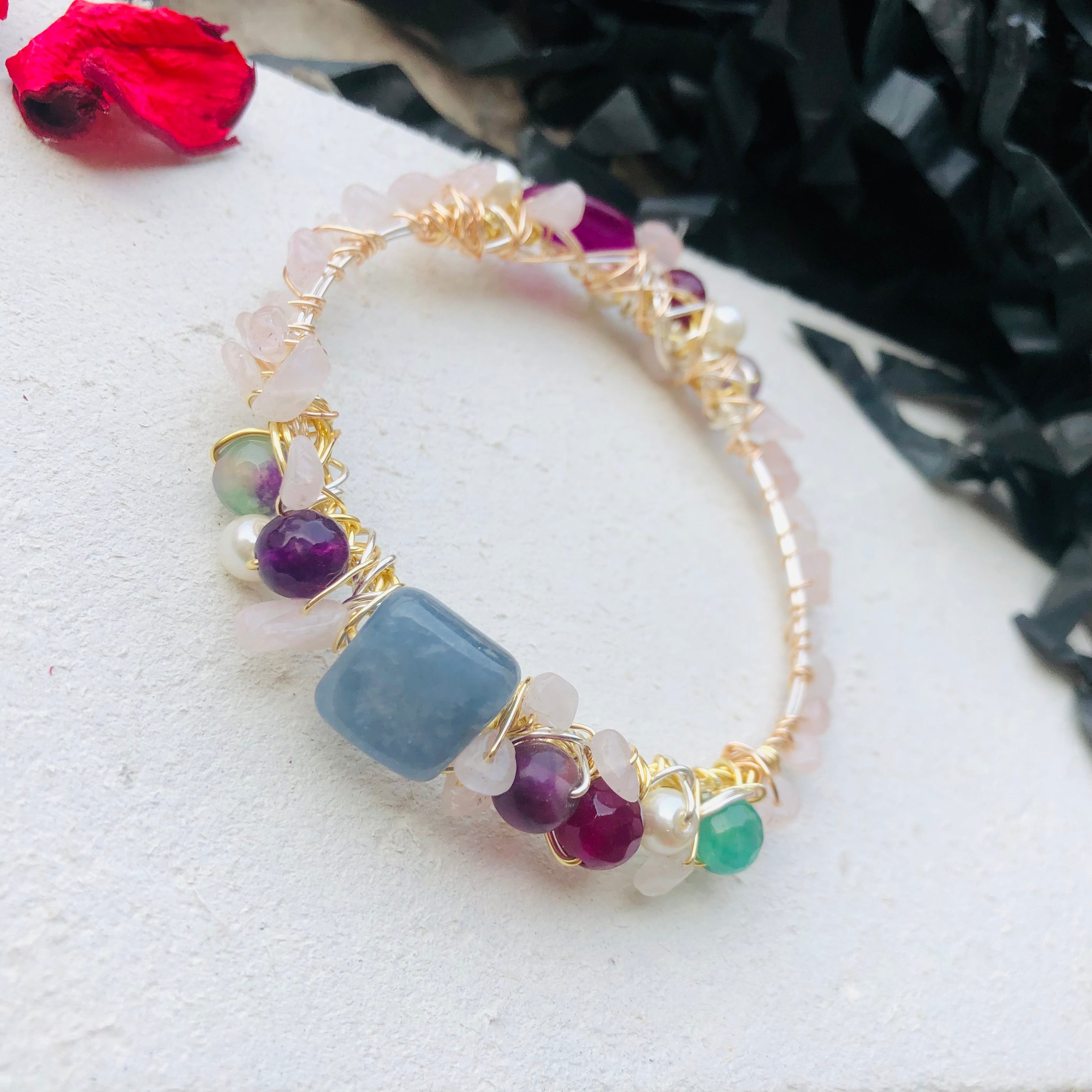 Sapphire Harmony Gold Bangle