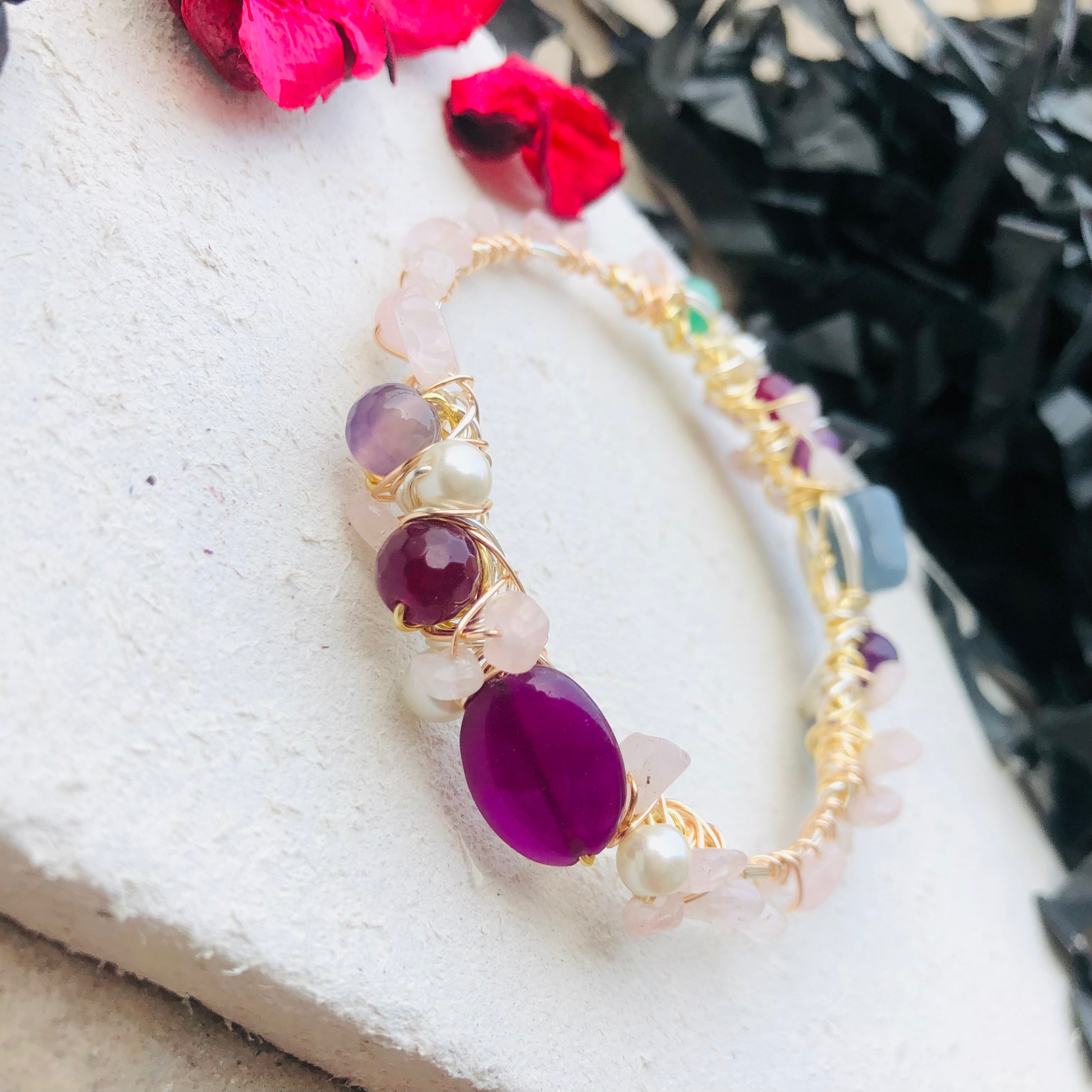 Sapphire Harmony Gold Bangle