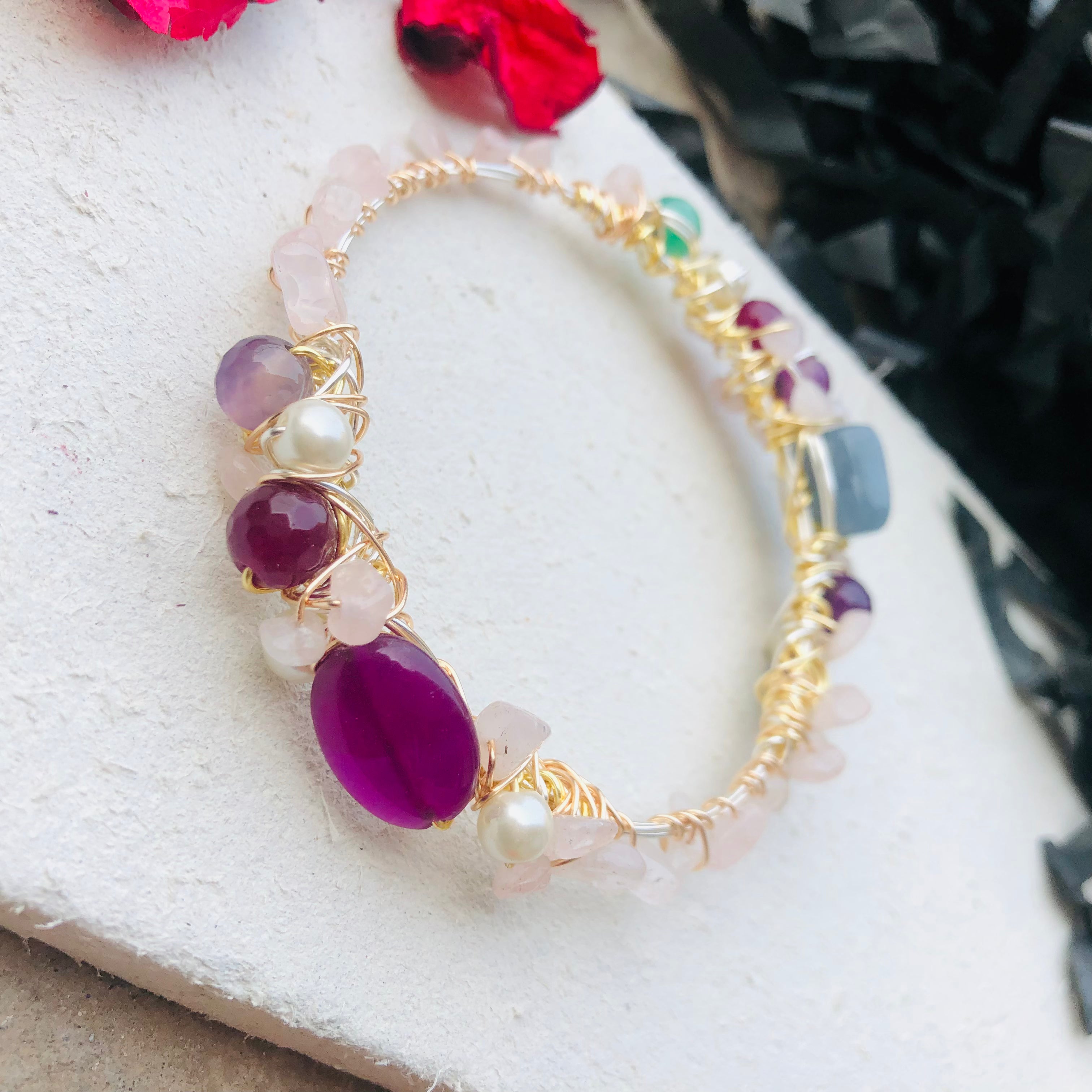 Sapphire Harmony Gold Bangle